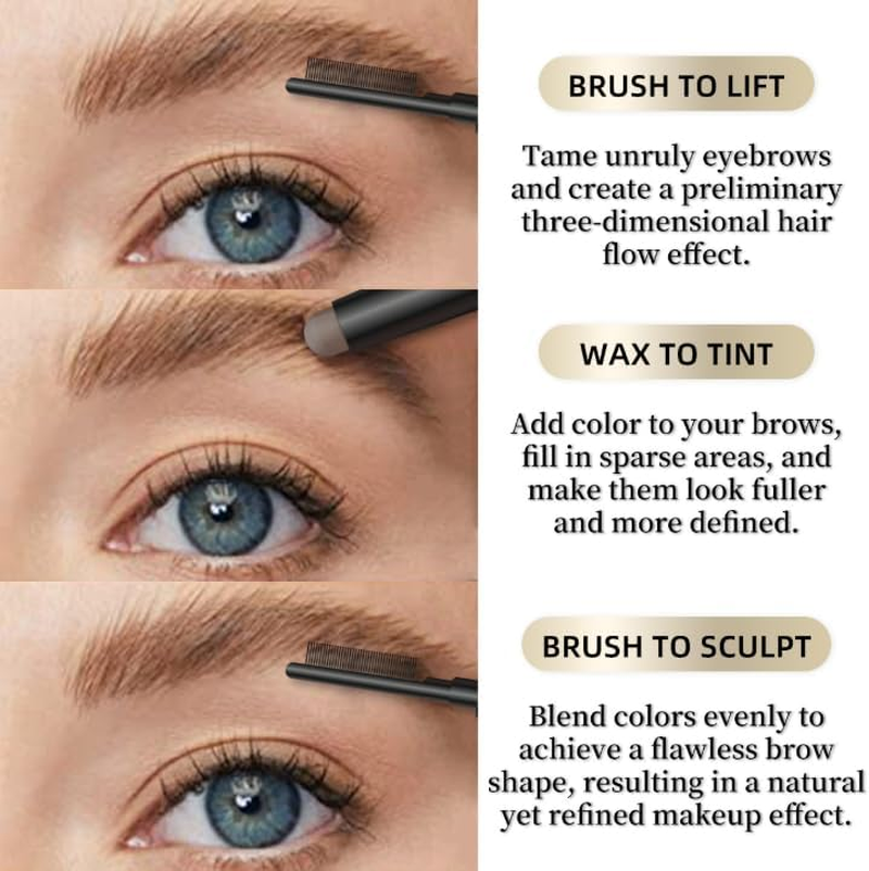 Stop Skipping Brows with This 2-In-1 Easy Brow Stick,Brow Styling Lifting Stick,Waterproof Eyebrow Pencil for Women,Easy to Color, Long-Lasting and No Smudging,Smooth and Easy to Color (Blonde) - Dark Brown image number 5