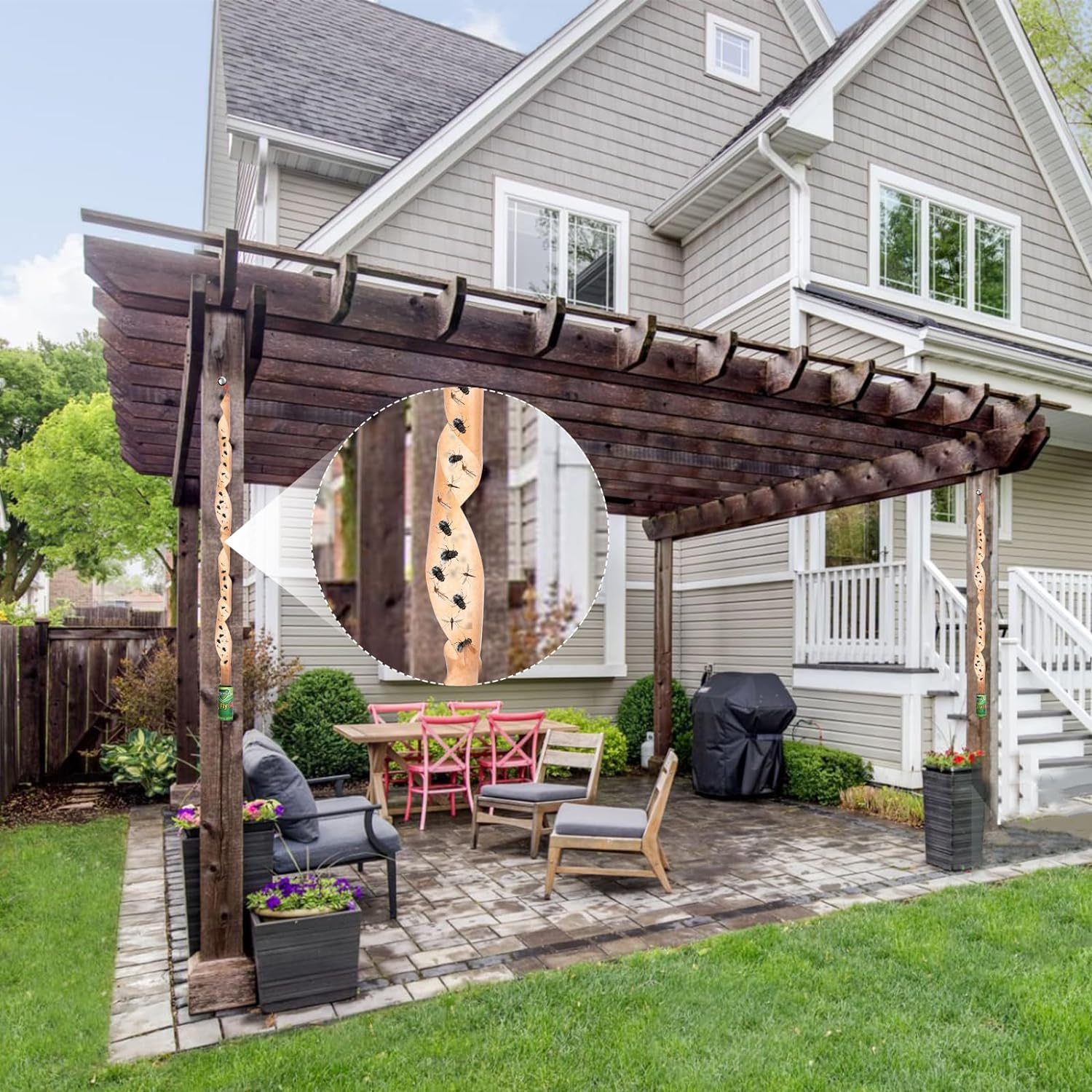 20PCS Fly Paper Strips, Joogee Sticky Fly Ribbons Traps Fly Tape Trap Ribbon Fly Bait Indoor Catcher for Fruit Flies, Gnat, Insect, Pest, Mosquito image number 2