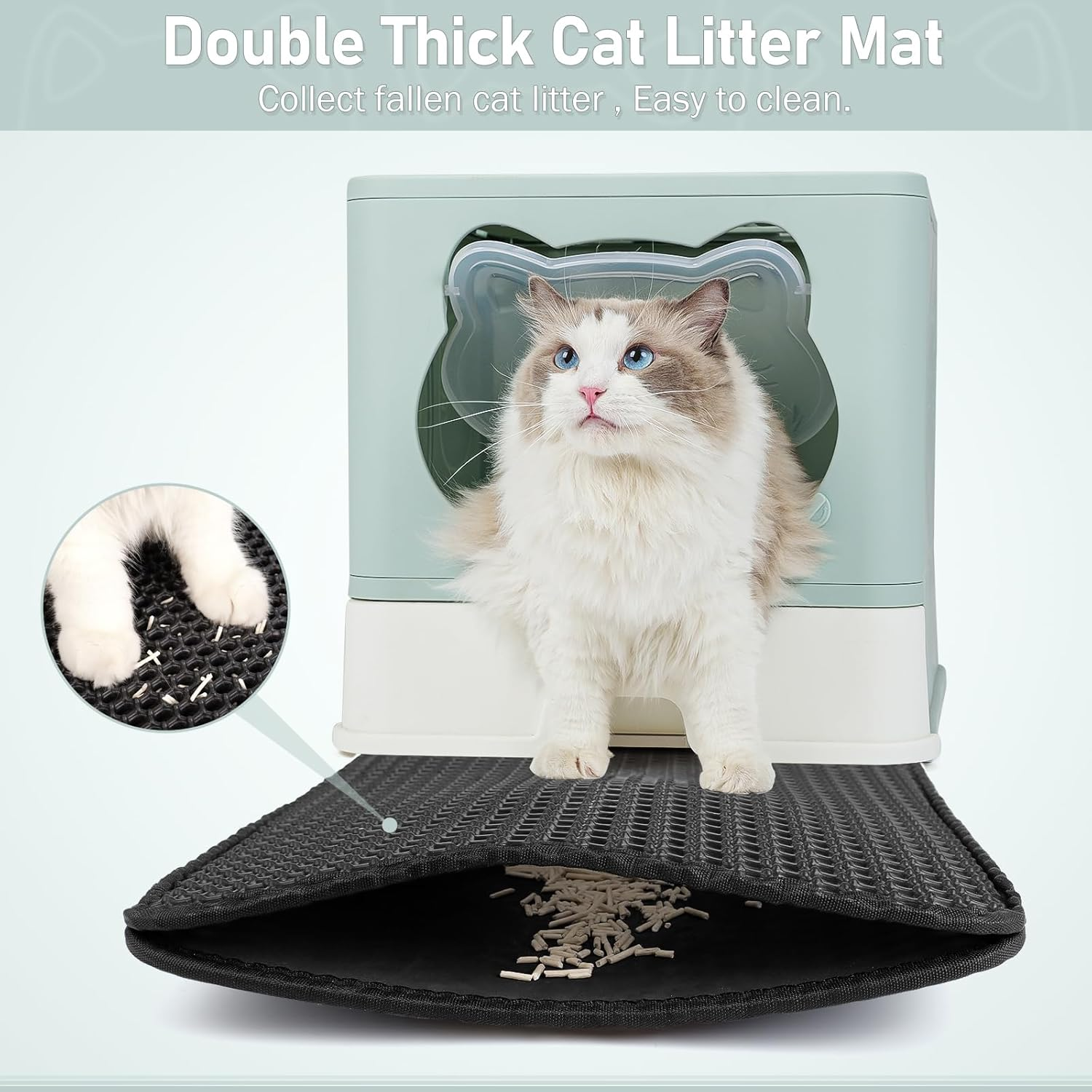 Large Fully Enclosed Cat Litter Box with Door, Odor Control & Foldable Design | Drawer-Type Hooded Litter Tray with Carbon Filter | Easy Clean & Privacy for Cats up to 8Kg image number 4