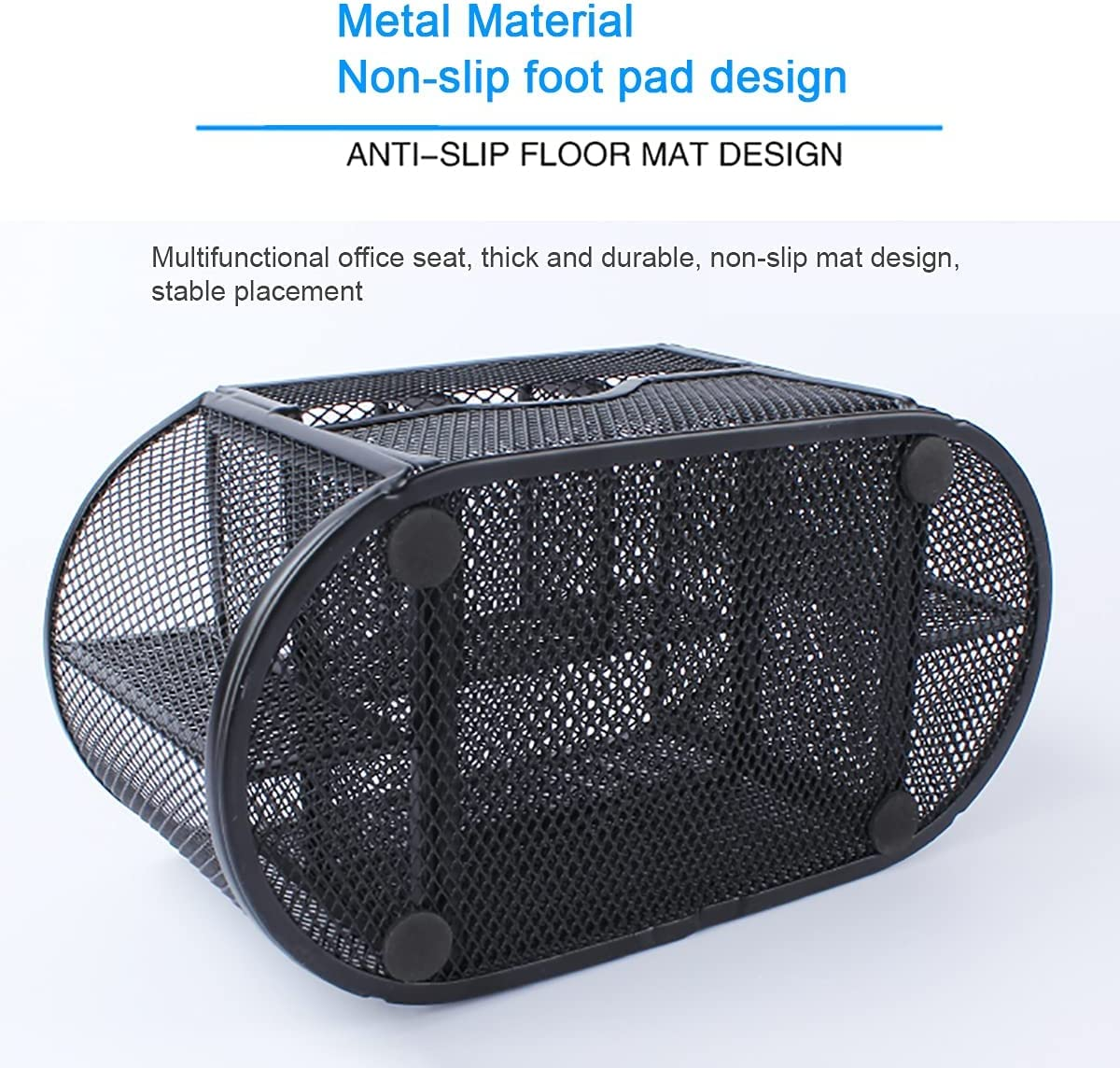 Yuroochii Modern Minimalist Black Mesh Desk Tidy Multifunctional Pen Holder with Drawer, 8 Compartments, Space Saver, Rust-Resistant, Desk Organiser image number 1