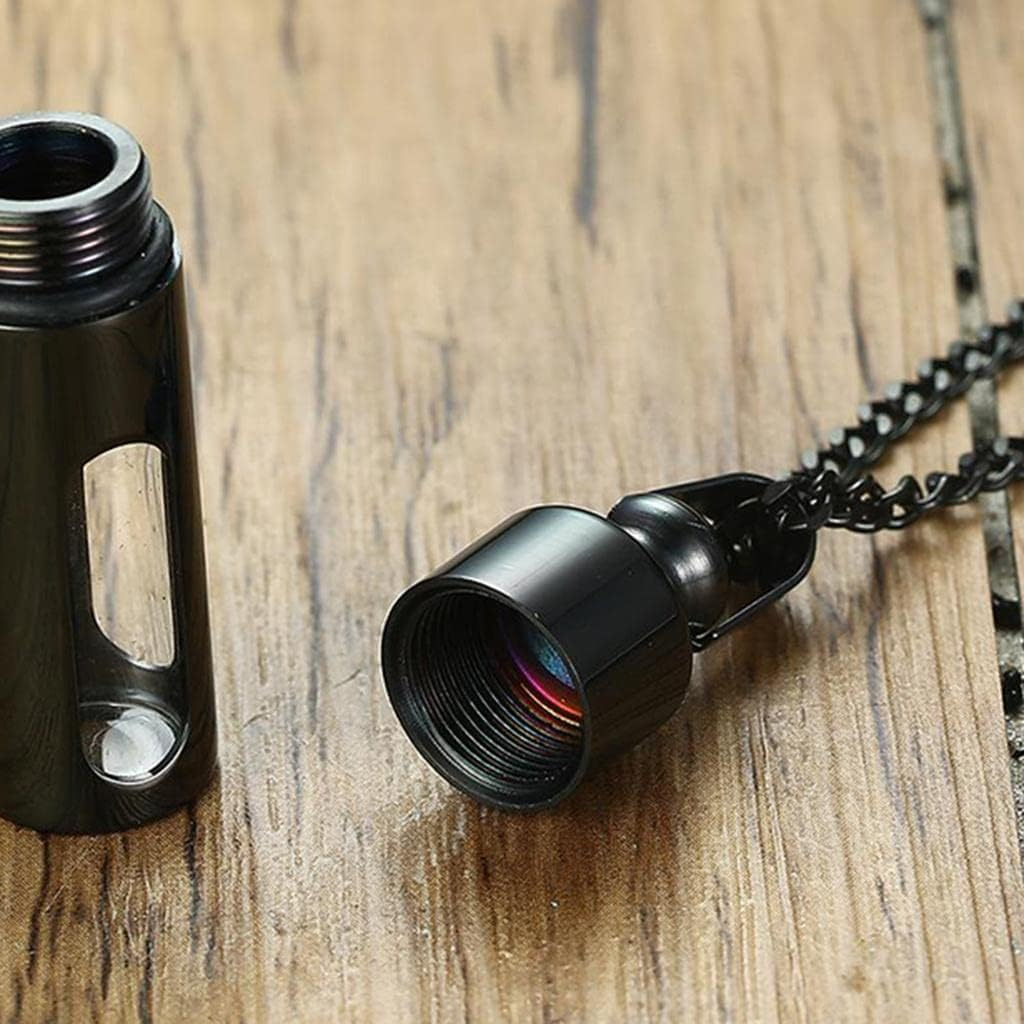 Screw Urn Pendant Necklace Jewlery Stainless Steel Glass Openable Container Vial Tube Urn Keepsake Cremation Ashes Holder image number 2