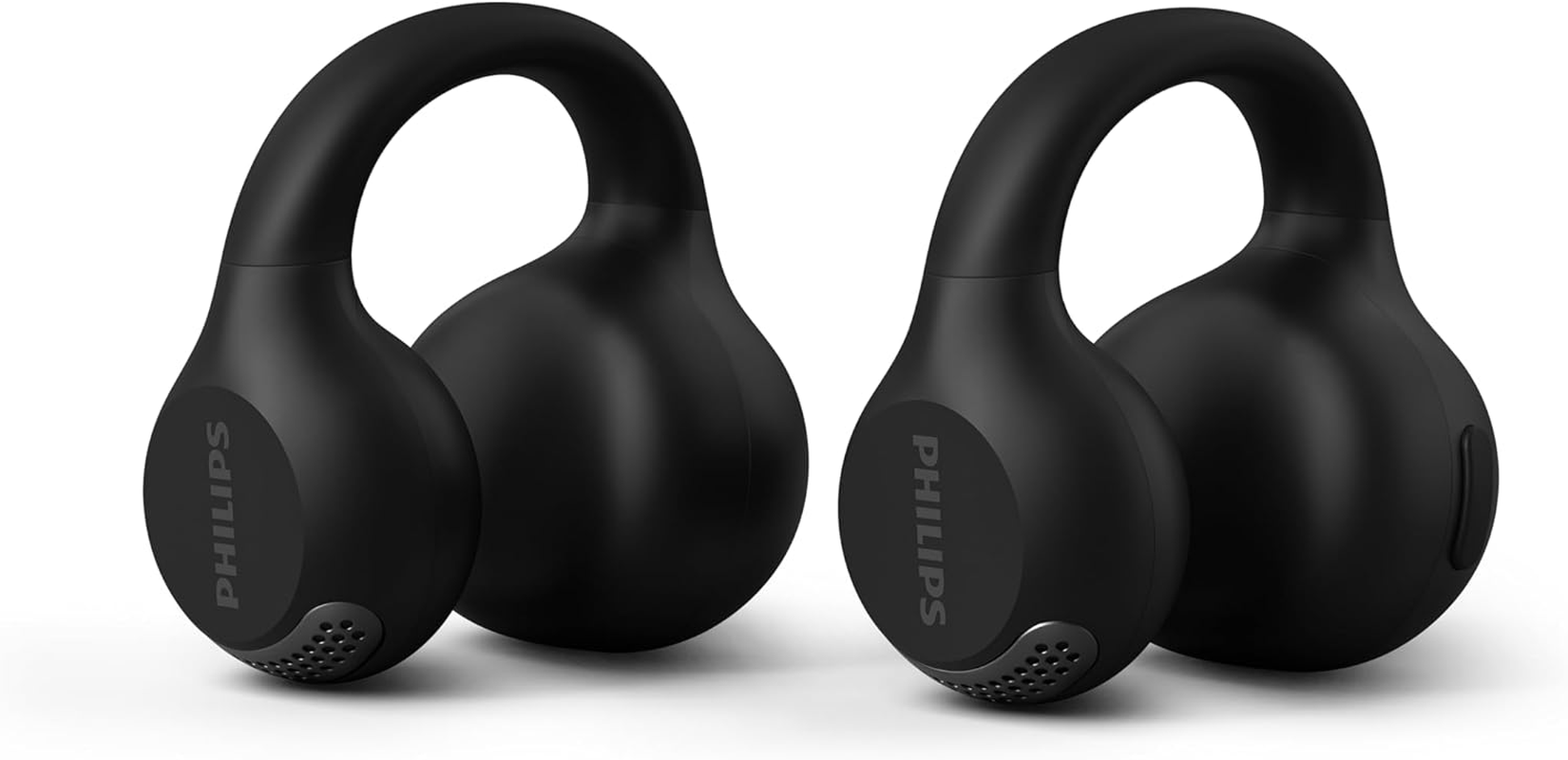 Philips Q2000 Clip on True Wireless Earbuds, Open Ear Bluetooth 5.4 Headphones, up to 28H Playtime, Clear Calls, Multipoint Connection, IPX4 Sweat-Resistant, Lightweight Comfort, Black