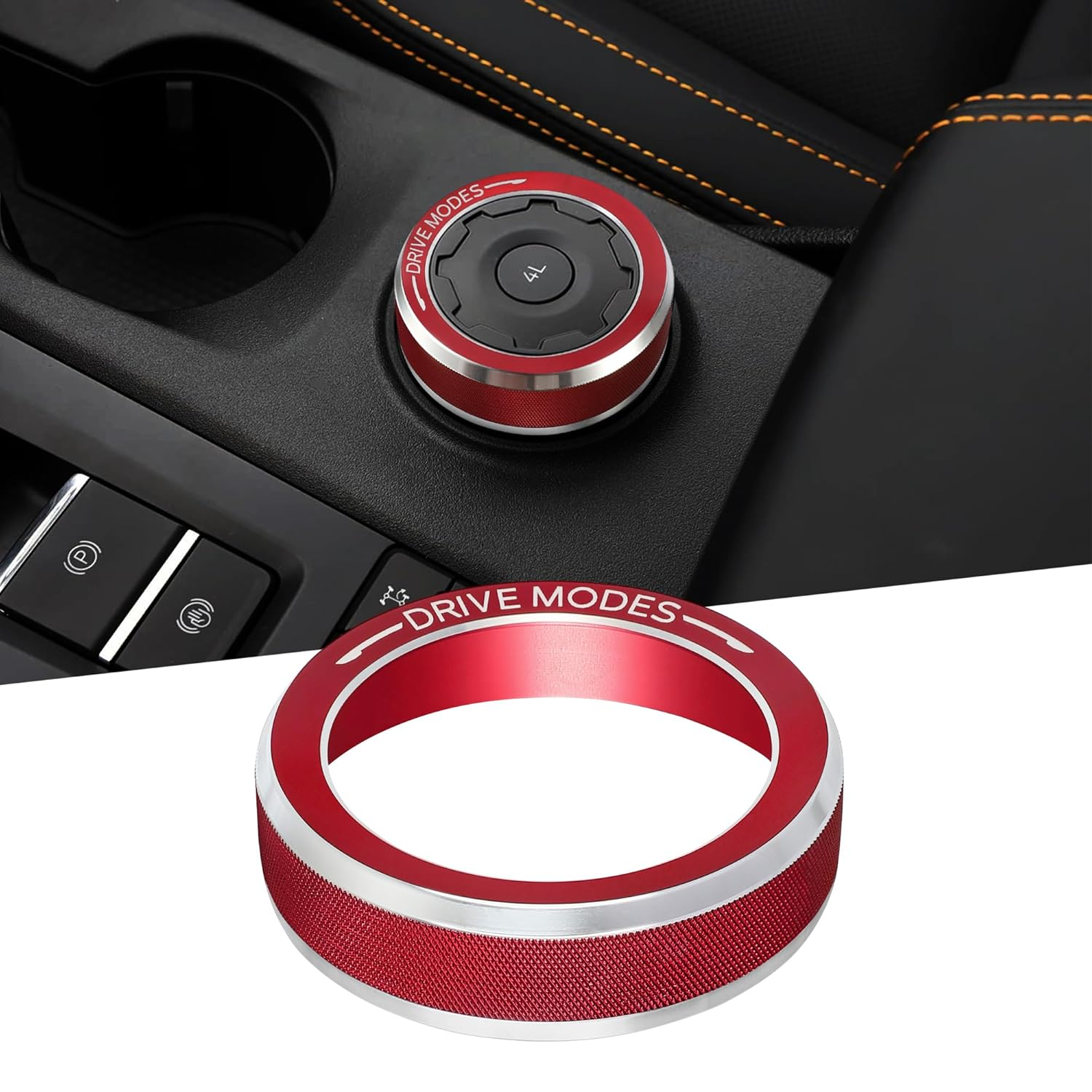 TOMALL Aluminum 4WD Drive Mode Knob Cover Compatible with Ford Ranger 2023 2024 2025 Raptor/Lariat/Xlt Four-Wheel Drive Selector Control Switch Button Ring Car Interior Decor Accessories Trim (Blue)