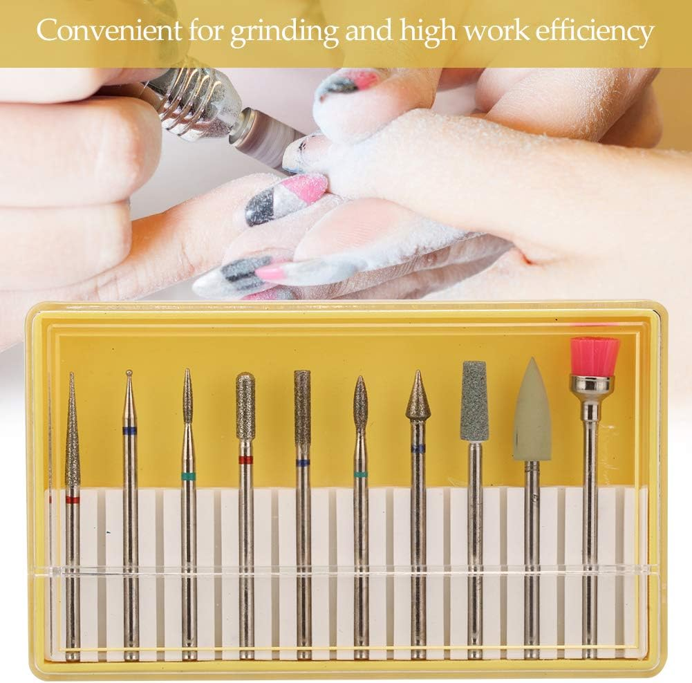 Nail Art Drill Polishing Head Kit, Pack of 10 Pedicure Nail Polishing Grinding Machine for Sets & Kits Accessories (Bh-02) image number 3