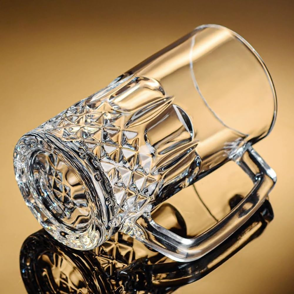 2 Pack Large Glass Beer Cups,570Ml Glass Beer Mug with Handle,Beer Mugs Set,Beer Glasses for Freezer for Freezer, Bar, Cocktail, Alcohol, Beverages image number 6