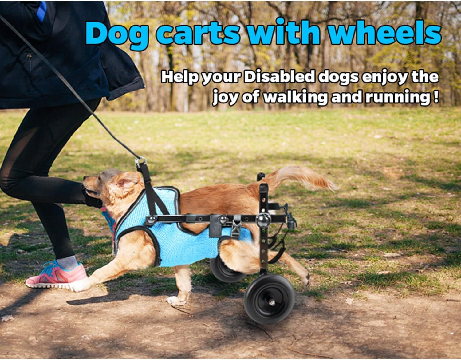 Lightweight Dog Wheelchair for Back Legs, Small Pet Mobility Aid Cart for Disabled Hind Limbs, Adjustable Dog/Cat Wheelchair with Wheels image number 2
