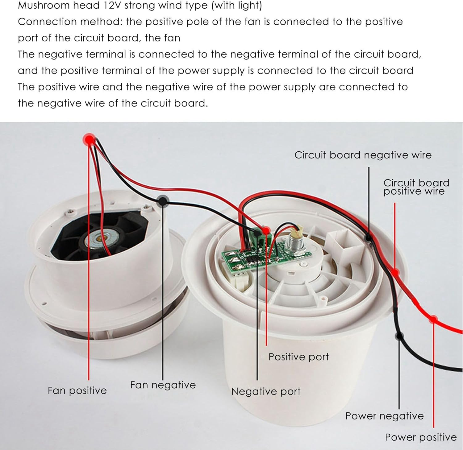 12V RV Roof Ventilation Ceiling Exhaust Fan Air Vent Grille Strong Wind Fan with LED Light for Caravan Trailer image number 4