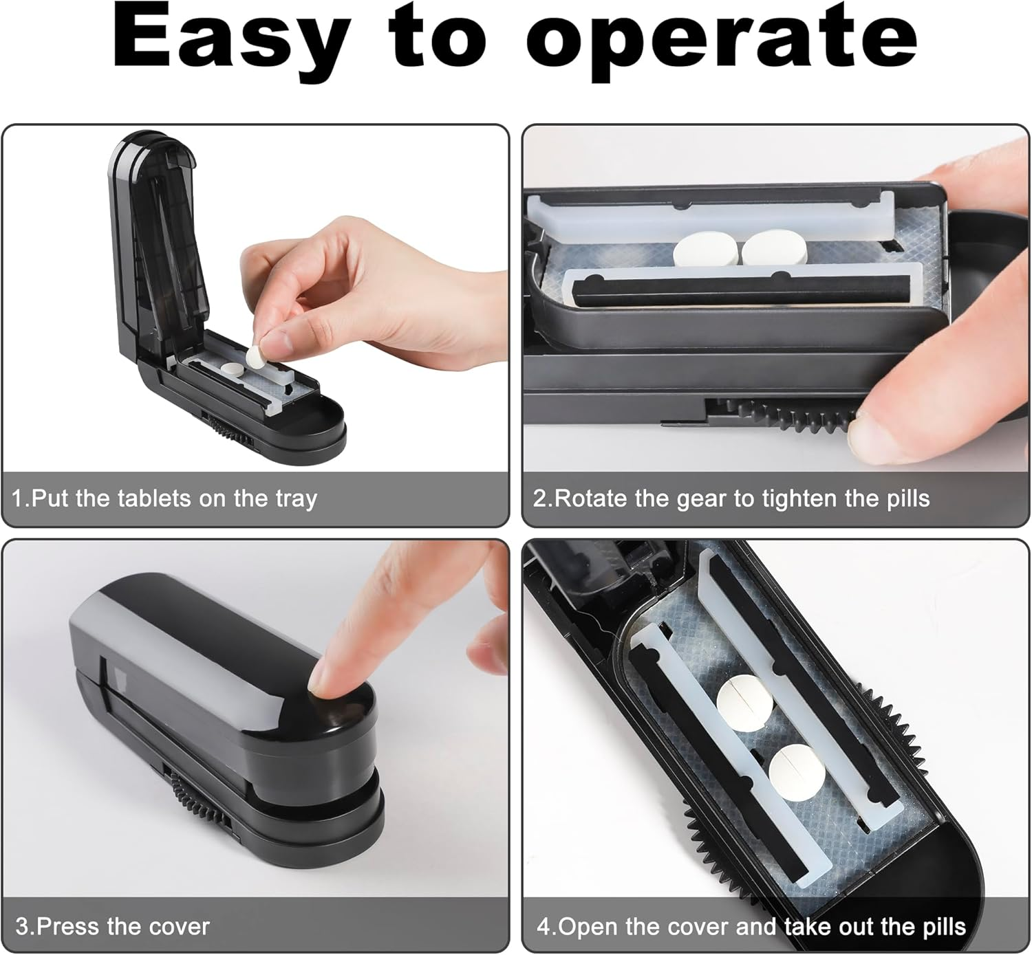 Pill Cutter for Small Pills, Upgraded Adjustable Pill Cutter with Tablets Alignment, Sharp Multiple Pill Splitter with Blade Guard, Safety Medicine Slicer Vitamin Divider Cutting Drugs Half Quarter image number 2