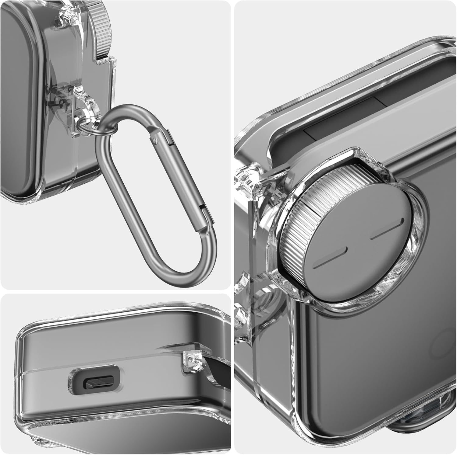 Secure Lock Clear Case Compatible with CMF by Nothing Buds Pro 2 - TPU Protective Cover with Keychain image number 2