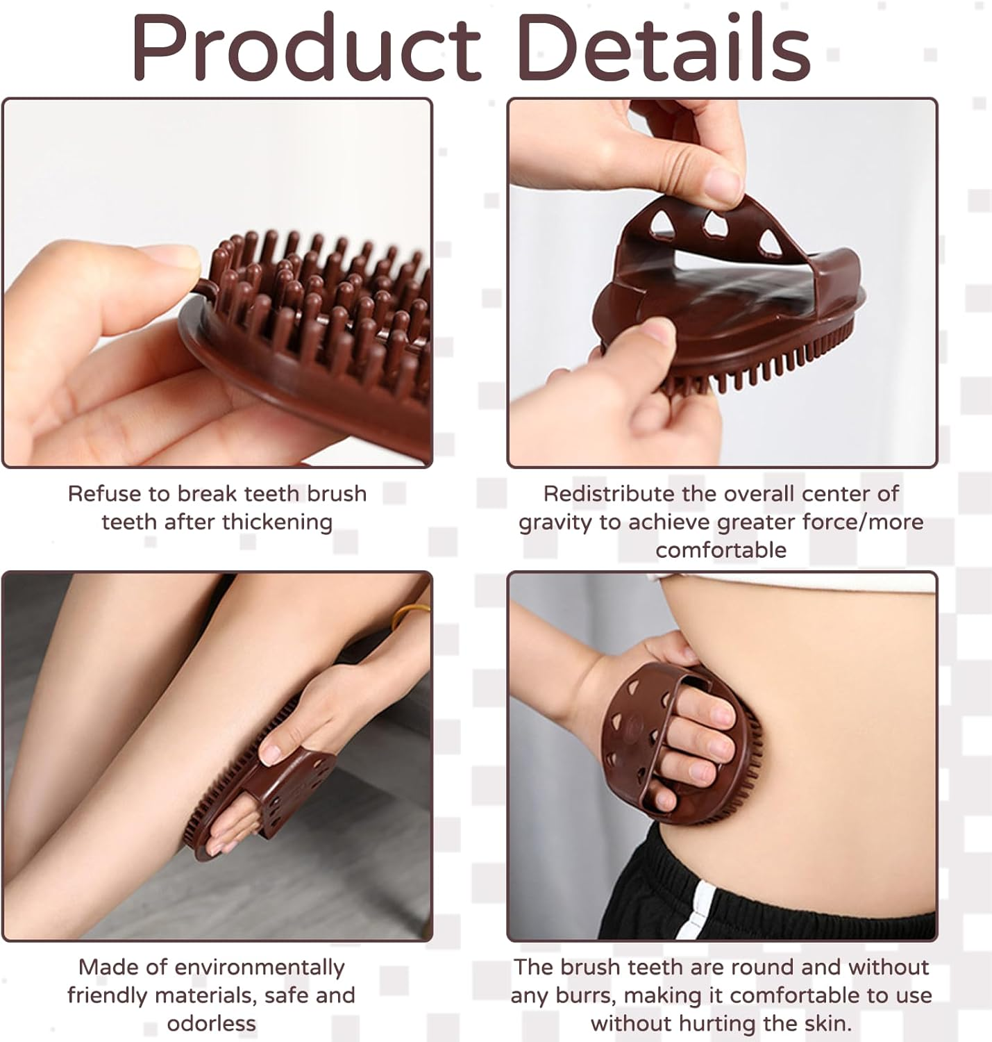 2 PCS Meridian Brush Massage Brush,Meridian Brush Body,Brush for Belly Body Brush, for Scalp Full Body Relaxation Massage Gentle Exfoliation, Moisturizing image number 4