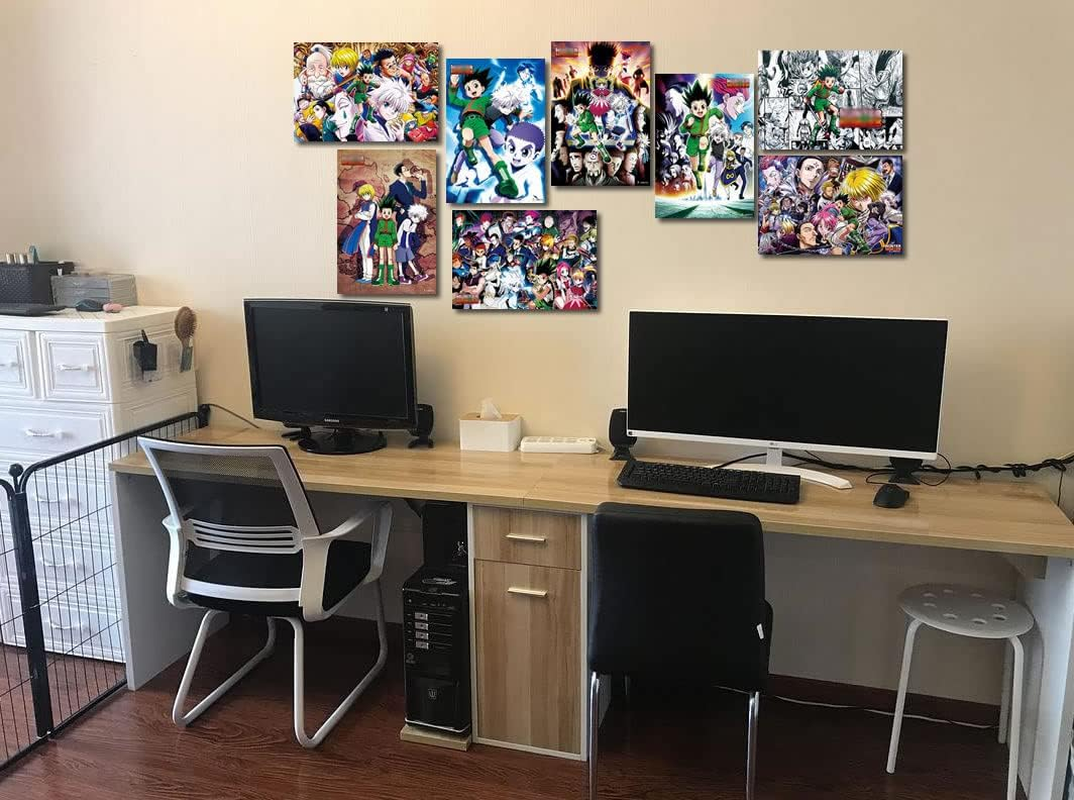 HXH Posters Japanese Anime Manga Hunter GON Freecss X Hunter Poster for Boy Bedroom Living Room Wall Collage Kit Pictures Art Print for Home Wall Decor,11.5X16.5 Inches,Set of 8 Pcs image number 1