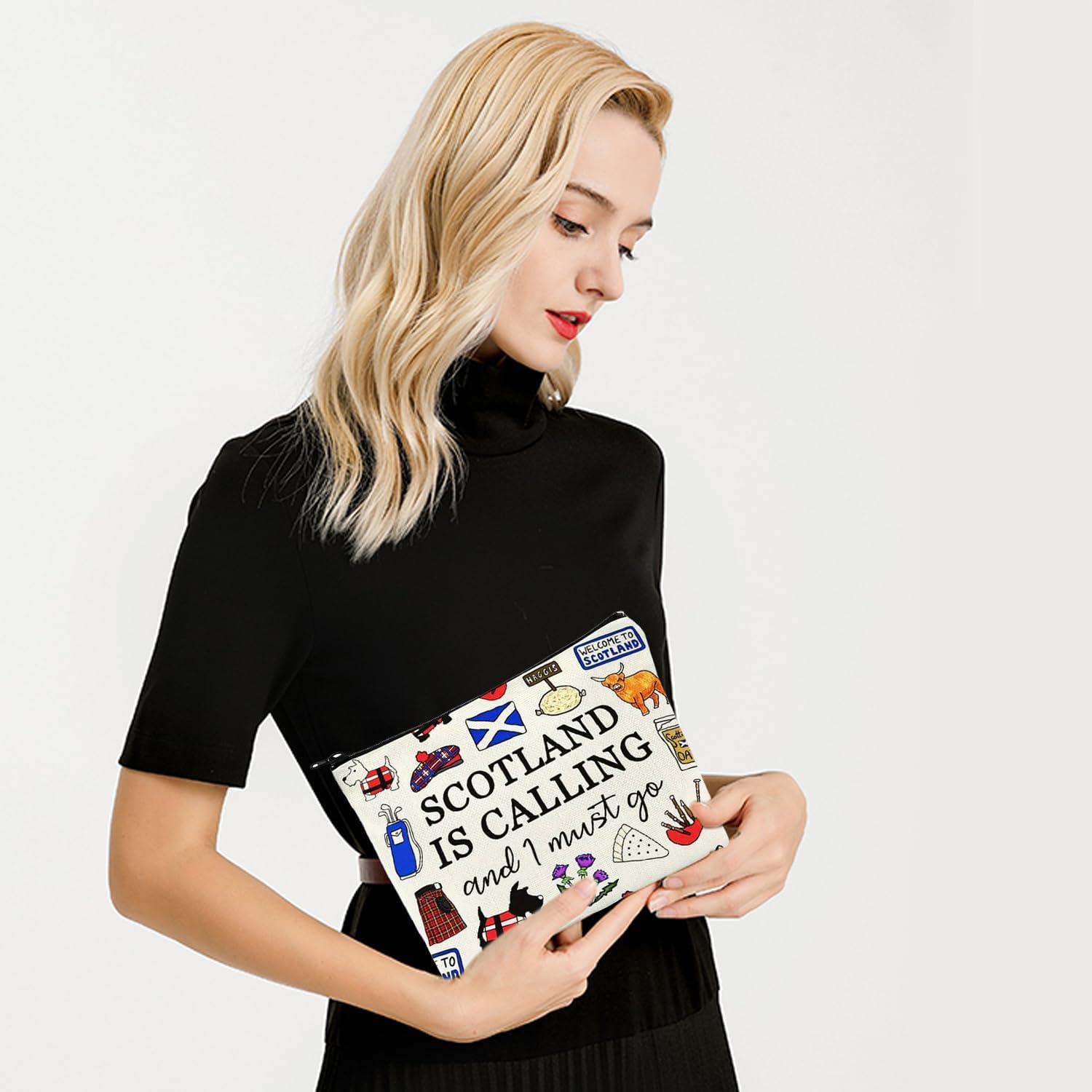 2 Pieces Cartoon Printed Storage Bag, Funny Makeup Bag, Driving Bag, Multifunctional Storage Bag image number 2