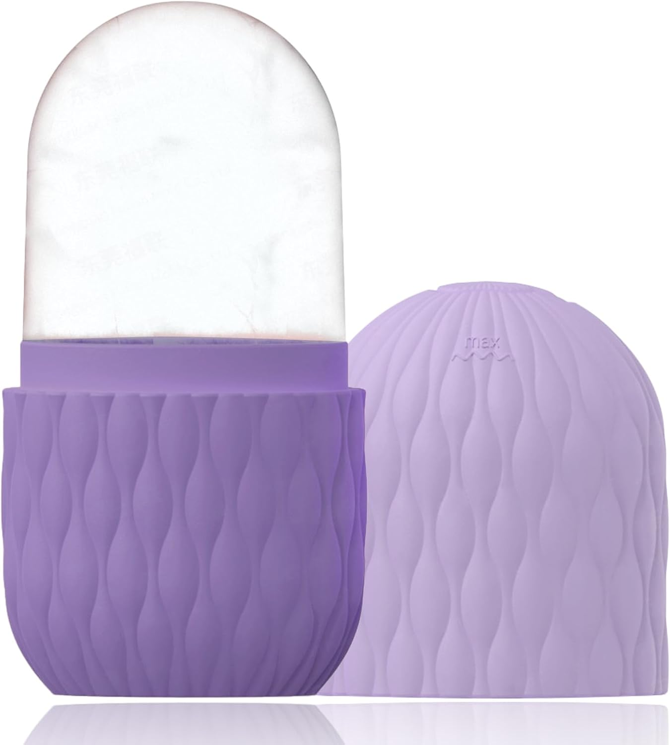 Volksrose Ice Face Roller for Face & Eyes - Reusable Silicone Ice Mold for Skincare,Cooling Facial Massager Tool to Reduce Puffiness, Soothe Skin, Shrink Pores & Relieve Pain,Anti-Wrinkle,Purple