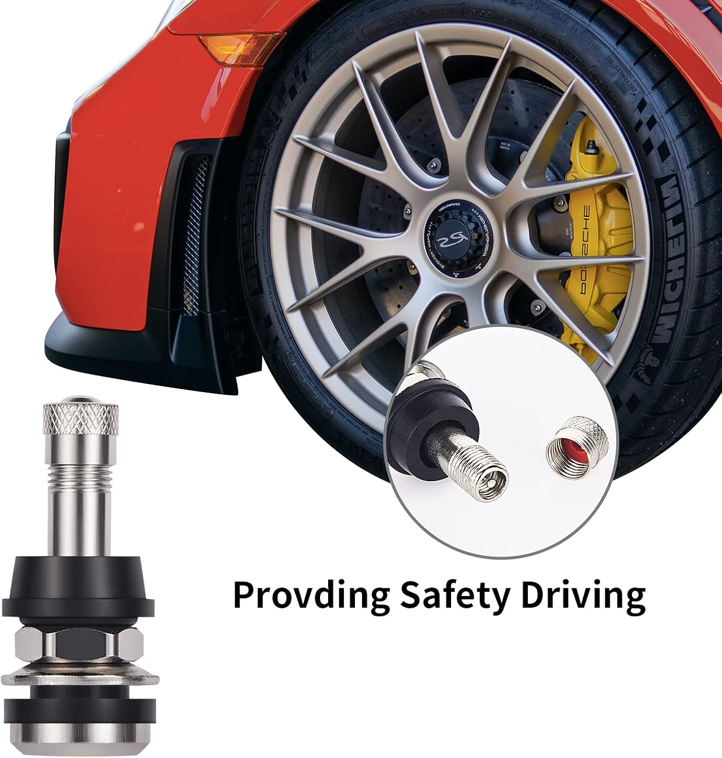 Vaincre 4 PCS TR416 Metal Valve Stems, High Pressure Tire Valve Stems Outer Mount Fits 0.453" and 0.625" Rim Hole, 1 1/2" Long (Silver) image number 5