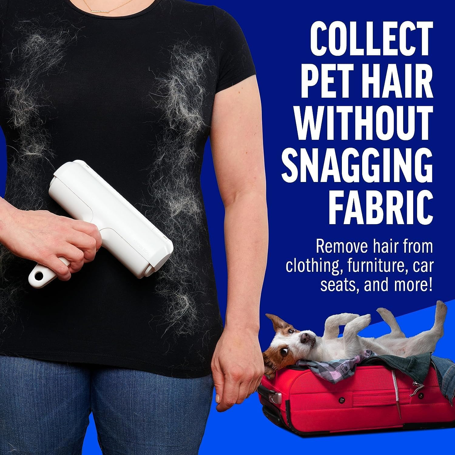 Tivddikun Pet Hair Remover and Reusable Lint Roller, Cat and Dog Hair Remover for Furniture, Couch, Carpet, Clothing and Bedding - Portable, Multi-Surface Fur Removal Tool