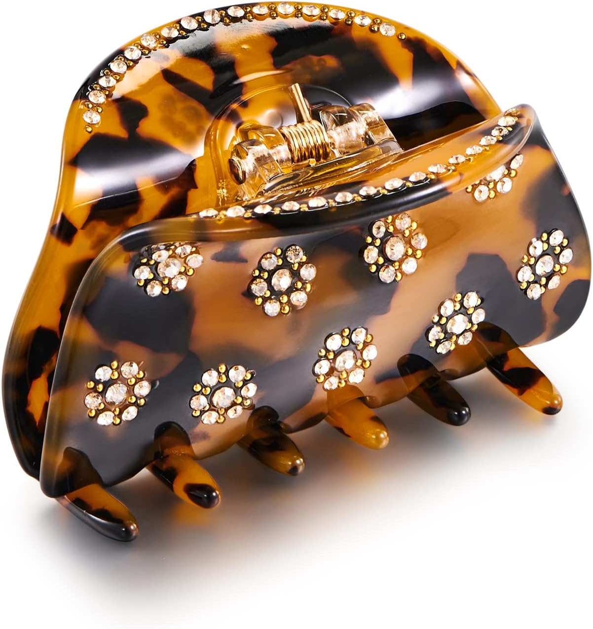 LILIE&WHITE Acrylic Hair Clips for Women Black Claw Clips with the Rhinestone Pattern in Red Cherry Hair Clip with Claw for Thick Hair Strong Hair Fix Claw Clips