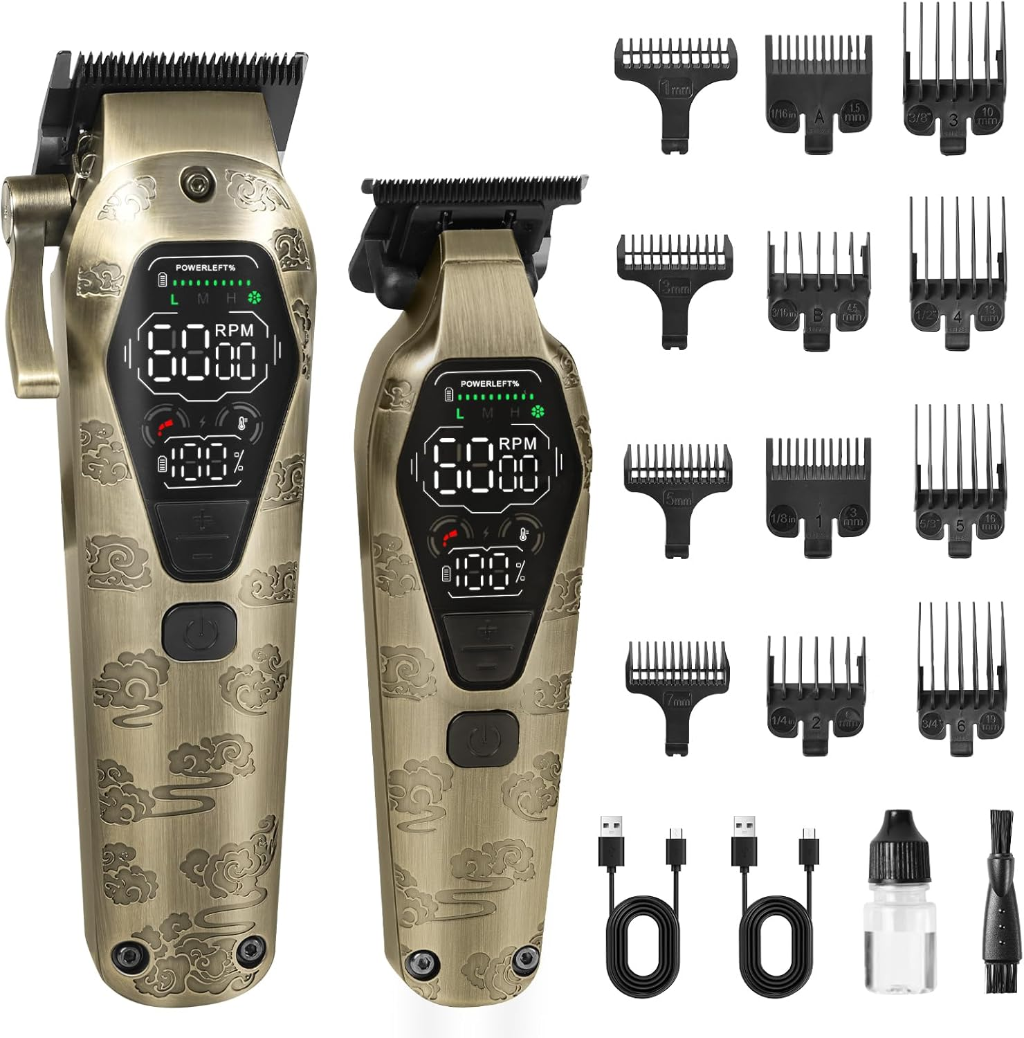 Alaoo Hair Trimmer for Men + Hair Trimmer Kit, USB Rechargeable Hair Cutting Set with LCD, Care Set, Waterproof, Rechargeable, Ideal Gift for Men image number 3