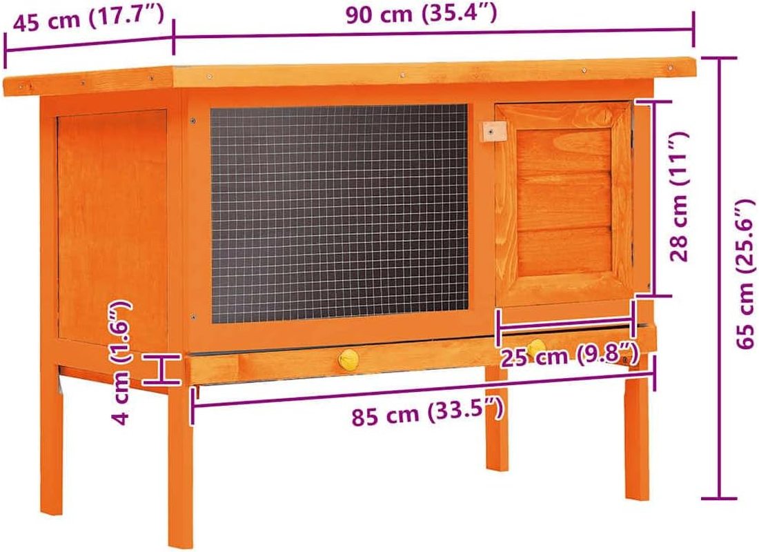 Outdoor Rabbit Hutch 1 Layer Wood Pet House Small Animal Shelter Backyard Garden image number 1