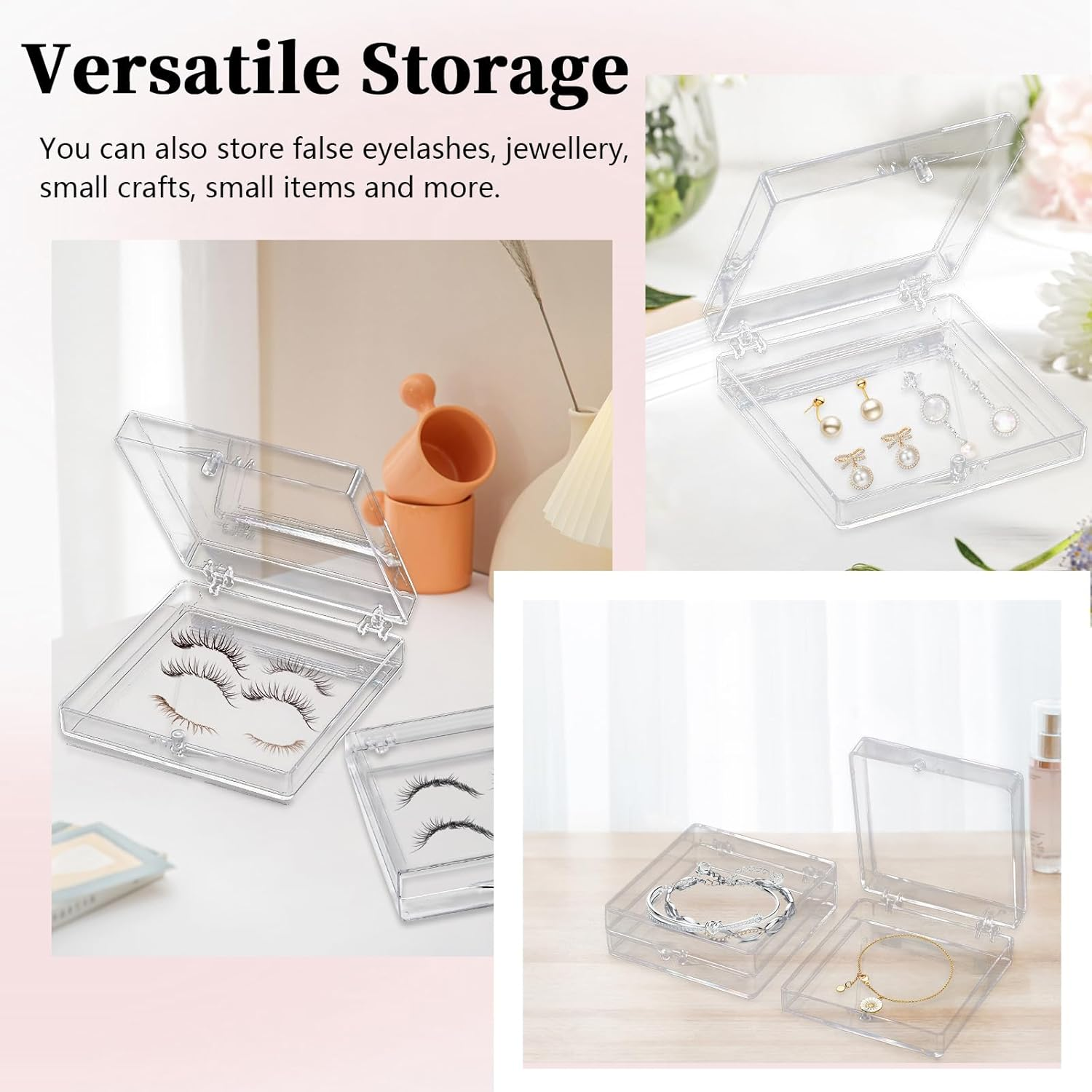 Koceci 8 Pack Press on Nail Organizer, Nail Packaging for Press Ons, Clear Plastic Fake Nail Holder Organizer Acrylic Nail Display Storage Box for Nail Business Art Salon (Transparent) image number 5