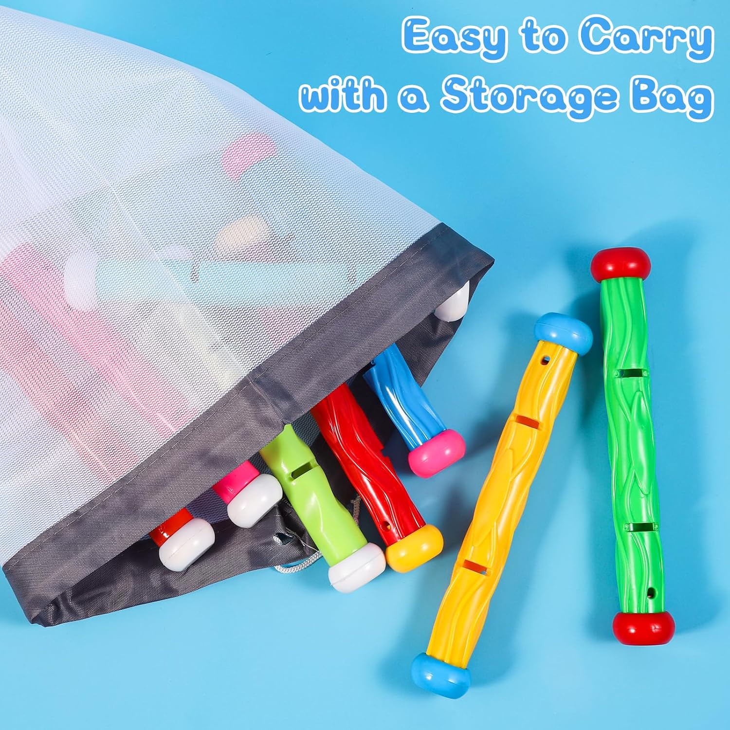 ASONA 8 PCS Diving Sticks Pool Toys for Kids, Sinking Swimming Training Sticks, Underwater Pool Games for Boys & Girls Ages 4-12, Party Favors, Throwing & Diving Toys image number 5