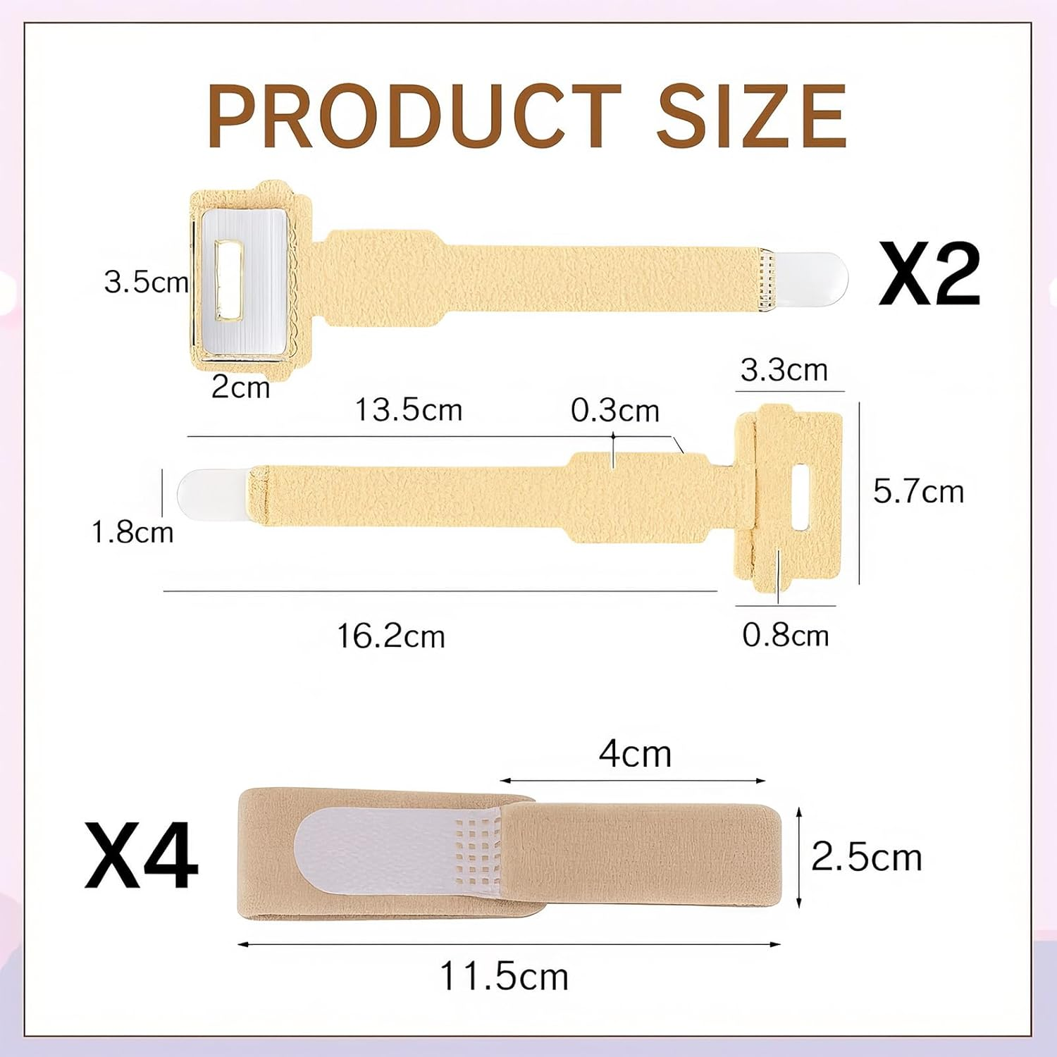 Pack of 2 Hammer Toe Bands with Splints and 4 Hammer Toe Straps, Hammer Toe Brace for Men and Women