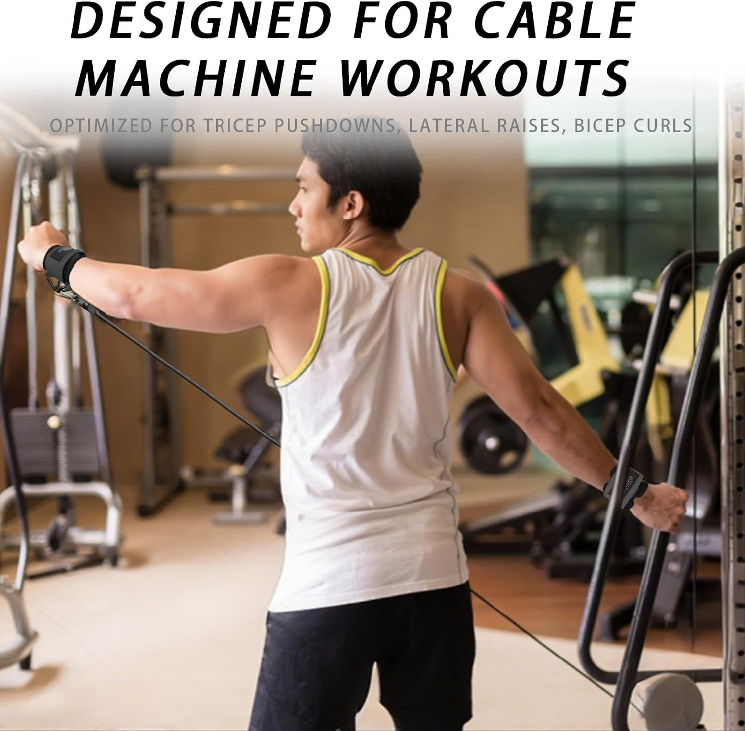 Lights Mountain Adjustable Wrist Cuffs Neoprene Padded Straps for Cable Machines Strength Training Equipment image number 3