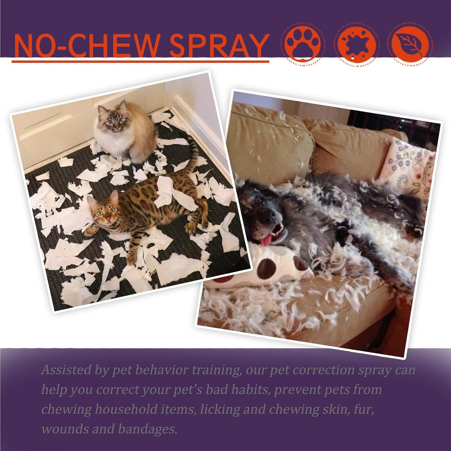 Anti Chew Spray for Dogs and Cats, anti Chew Spray for Cats, Effective Anti-Scratch Spray for Cats and Dogs, Chew Stop for Pets, Effective Chewing Stop for Furniture, Bitter Spray for Dogs and Cats, 1