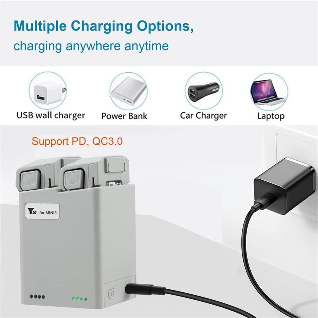 USB QC 3.0 Charging Hub for DJI Mini 3 Pro, Mini 3 Pro Accessories Two Way Fast Charging Battery Charger Compatible with DJI Mavic Mini 3 Pro image number 4