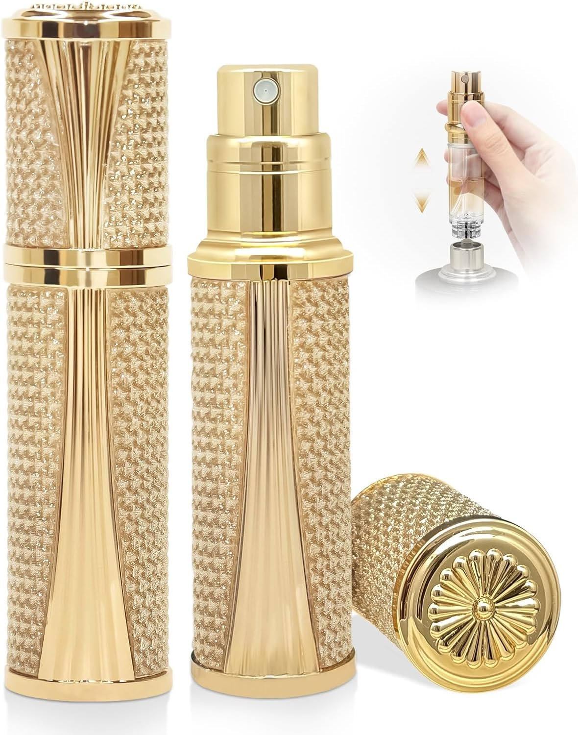 ASADAYS Perfume Atomiser - New Shell - Travel Bottle Refillable Bottom Spray Bottle Mini Size Luxury Fashion Shiny 5Ml Filled Leakproof Portable Airplane (Custom Made, Mint Whisper)