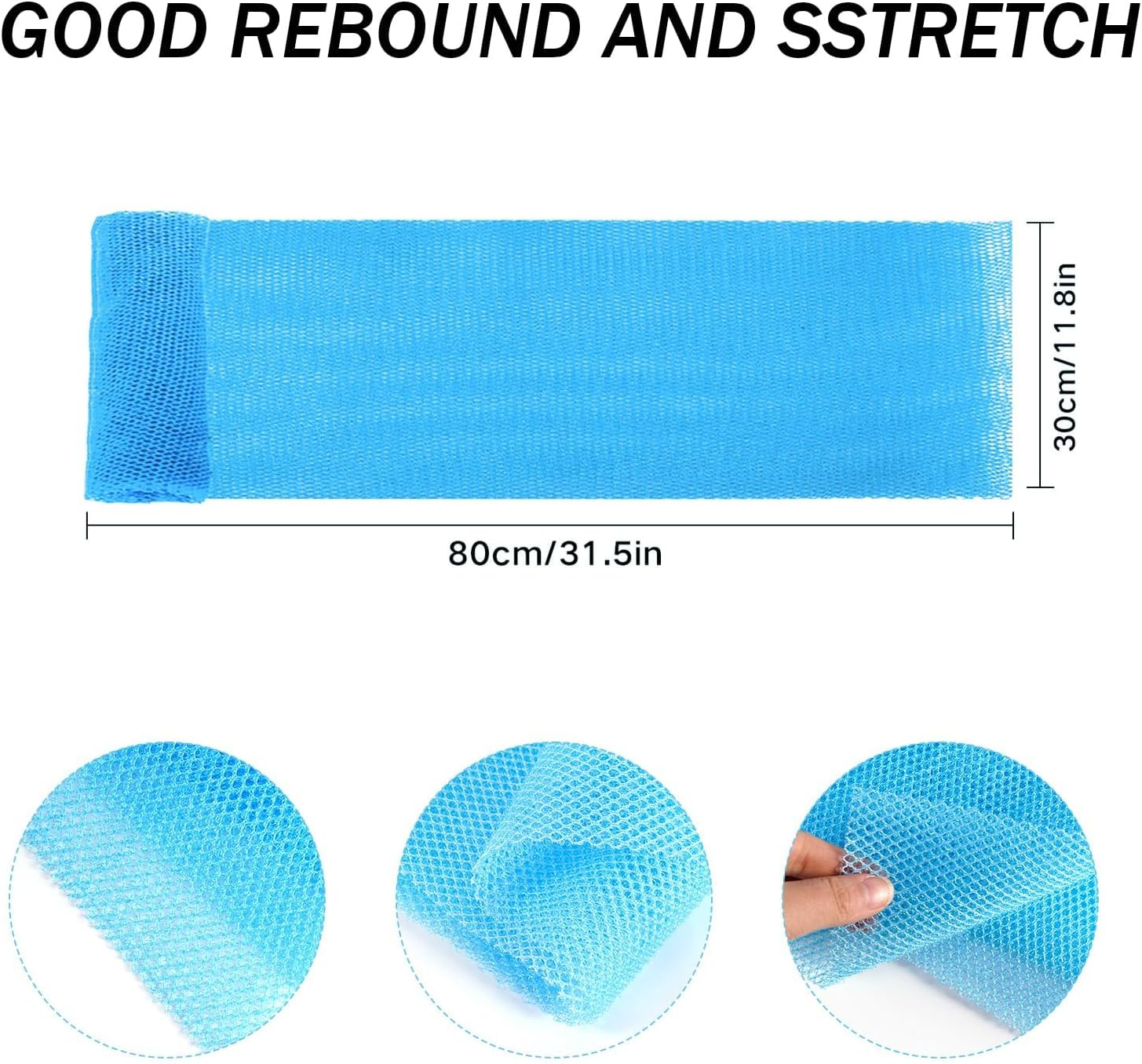 3 Pieces African Net Bath Sponge African Exfoliating African Scrubbing Long Net Rag African Wash Net Shower Body Scrubber, Yellow Pink Purple