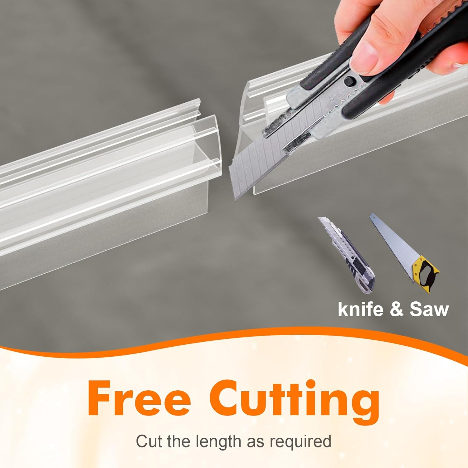 Ibergrif 2 Pack 800Mm Bath Shower Screen Door Seal Strip for 5-8Mm Glass Door Adjustable Length (Straight) M102-80 image number 5