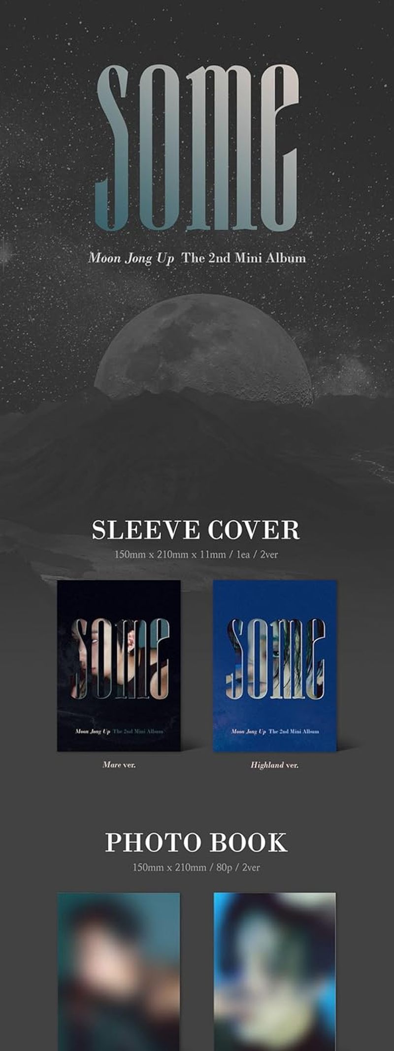B.A.P Moon Jongup Some 2Nd Mini Album Standard Mare Version Cd+80P Photobook+10P Lyric Book+1Ea Sticker+1P Postcard+1P Message Card+2P Photocard+Tracking Sealed JONG up PEAK TIME Team 24:00 image number 3