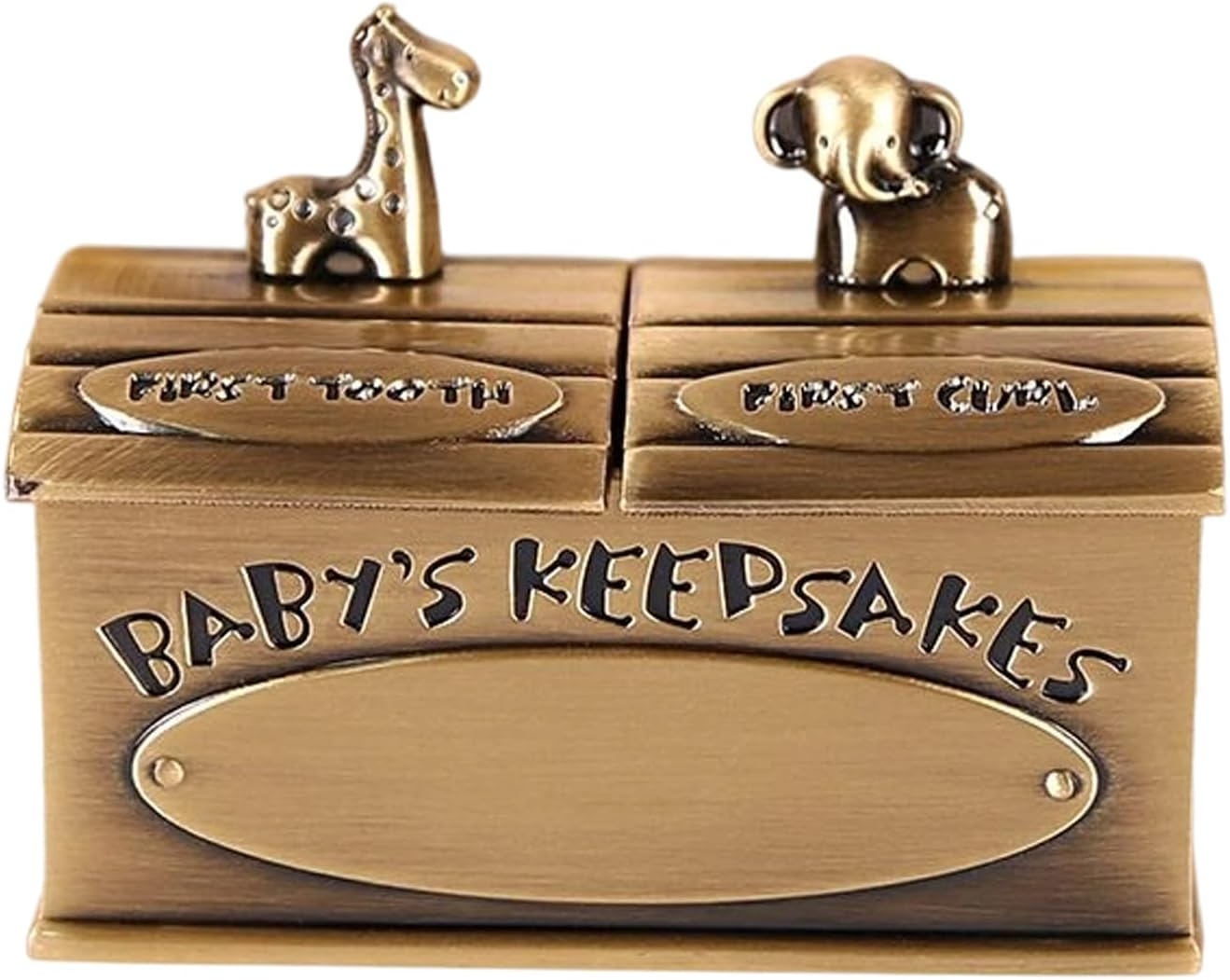 Tooth Keepsake Box - 6.2X3.5X4.7Cm Adorable Animal Design Teeth Keepsake Box Zinc Alloy - Luxurious Elegant Memory Tin for Children Toddler Girls Baby Kid Birthday Shower - Gold image number 6