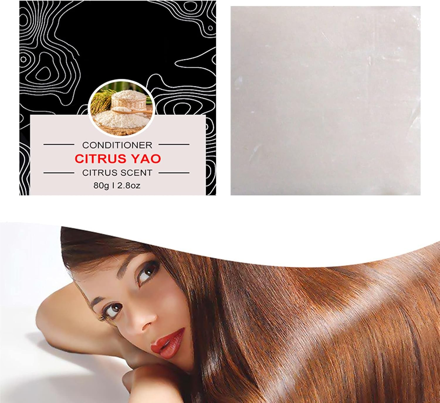 Rice Hair Soap, Shampoo Soap Bar, Organic Hair Care Rice Soap, Rice Soap Shampoo Soap Nourishes Frizz, Natural Conditioner, Repair Damaged Hair image number 3