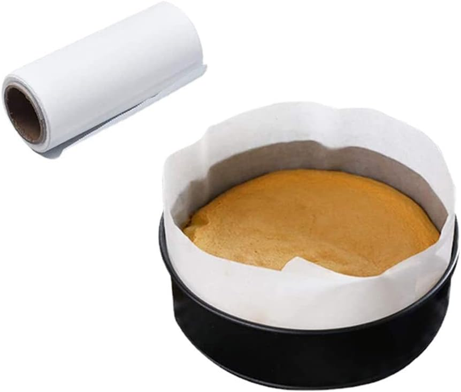 1Pcs Non-Stick Baking Parchment Roll, 10Cm X 50M Coated with Silicone for Springform Cake Tin (White) - White image number 4