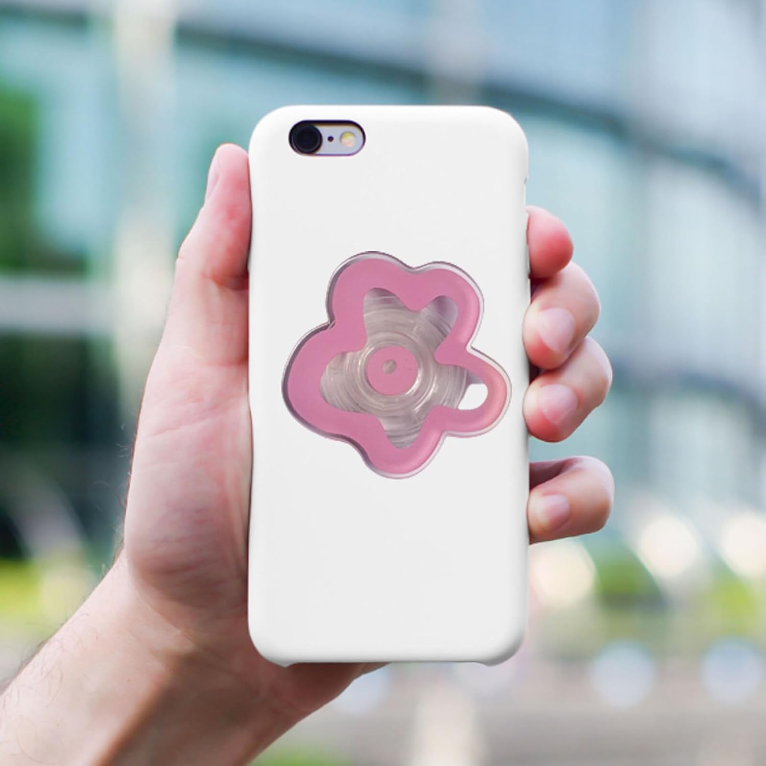 Nicedeal 2Pcs Flower Cell Phone Holder, Pink Green Phone Grip with Expanding Kickstand, Suction Cup Cell Phone Stand image number 5