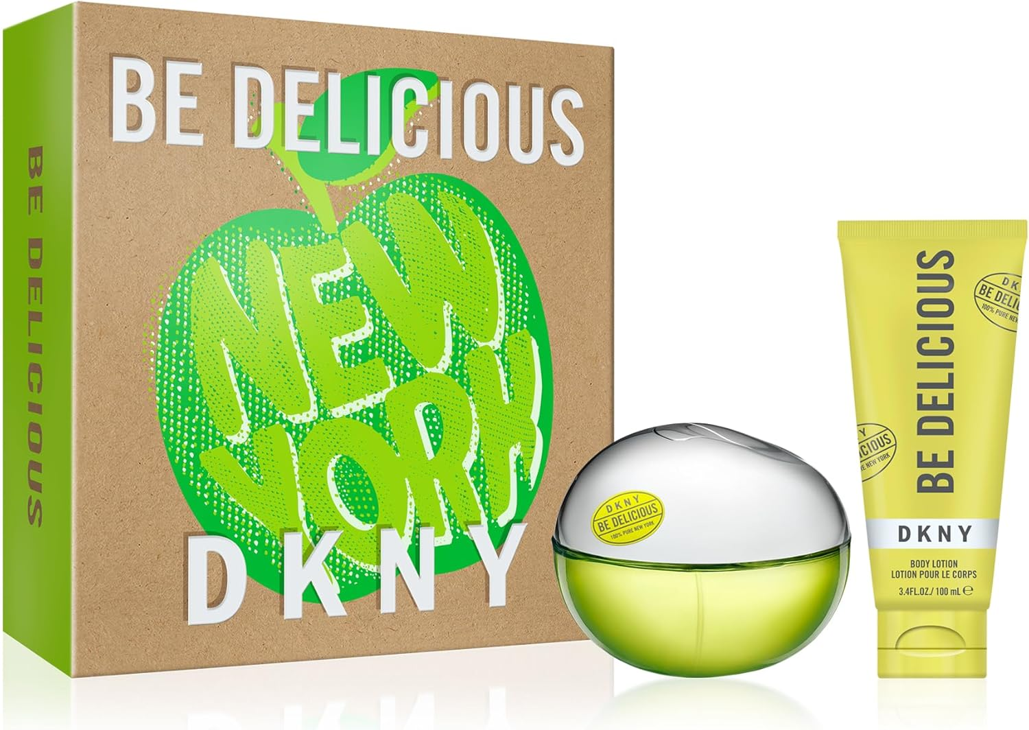 DKNY Be Delicious by Donna Karan for Women - 2 Pc Gift Set 3.4Oz EDP Spray, 3.4Oz Body Lotion