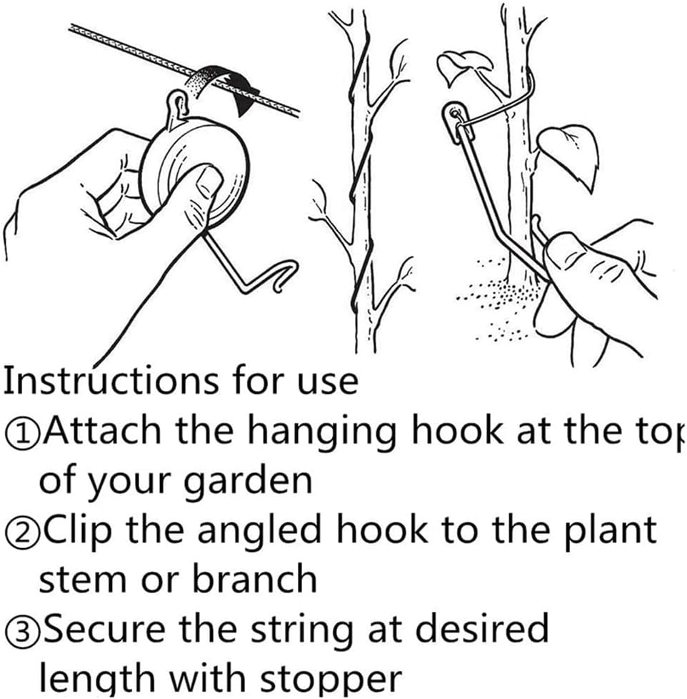 Spacesea Plant Yoyo Grow Hanger with Stopper Adjustable Indoor Plant Support Yo Yo (Pack of 15)