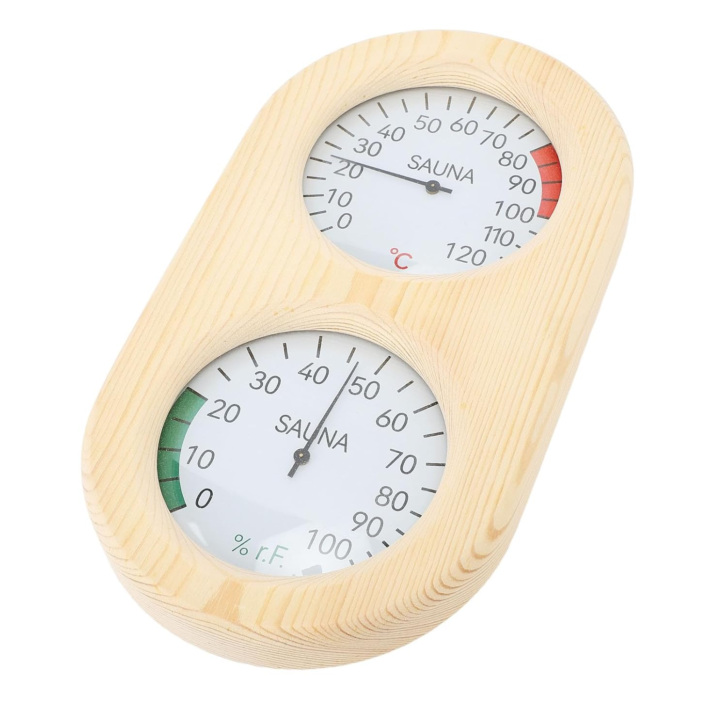 Yosoo Sauna Room Thermometer Hygrometer Wooden 2 in 1 0‑120℃ 0‑100% Wall Mounted for Steam Room Bathroom Temperature and Humidity Display for Growth of Babies image number 6