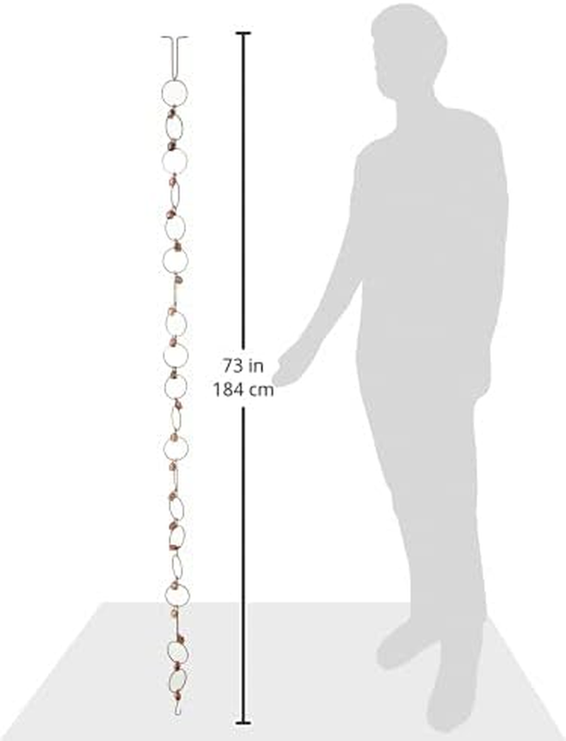 Ancient Graffiti 4" X 96" X 4" Flamed Copper Bell Rain Chain image number 1