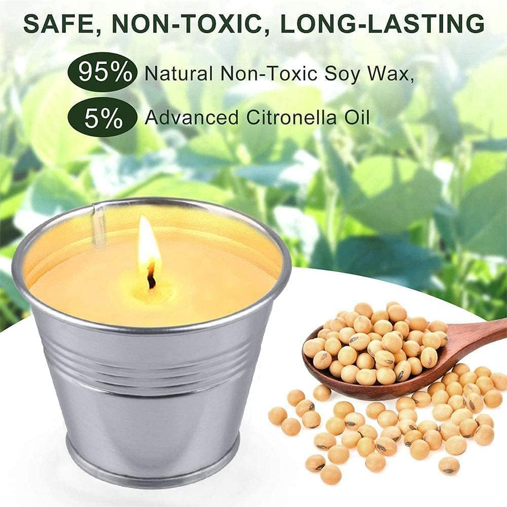 Citronella Candles Outdoor Indoor,Scented Candles Gift Set,80-120 Hours Garden Citronella Candles Set, Portable Jar Candle Gift Sets for Home Patio Yard Indoors, Balcony, Camping image number 4