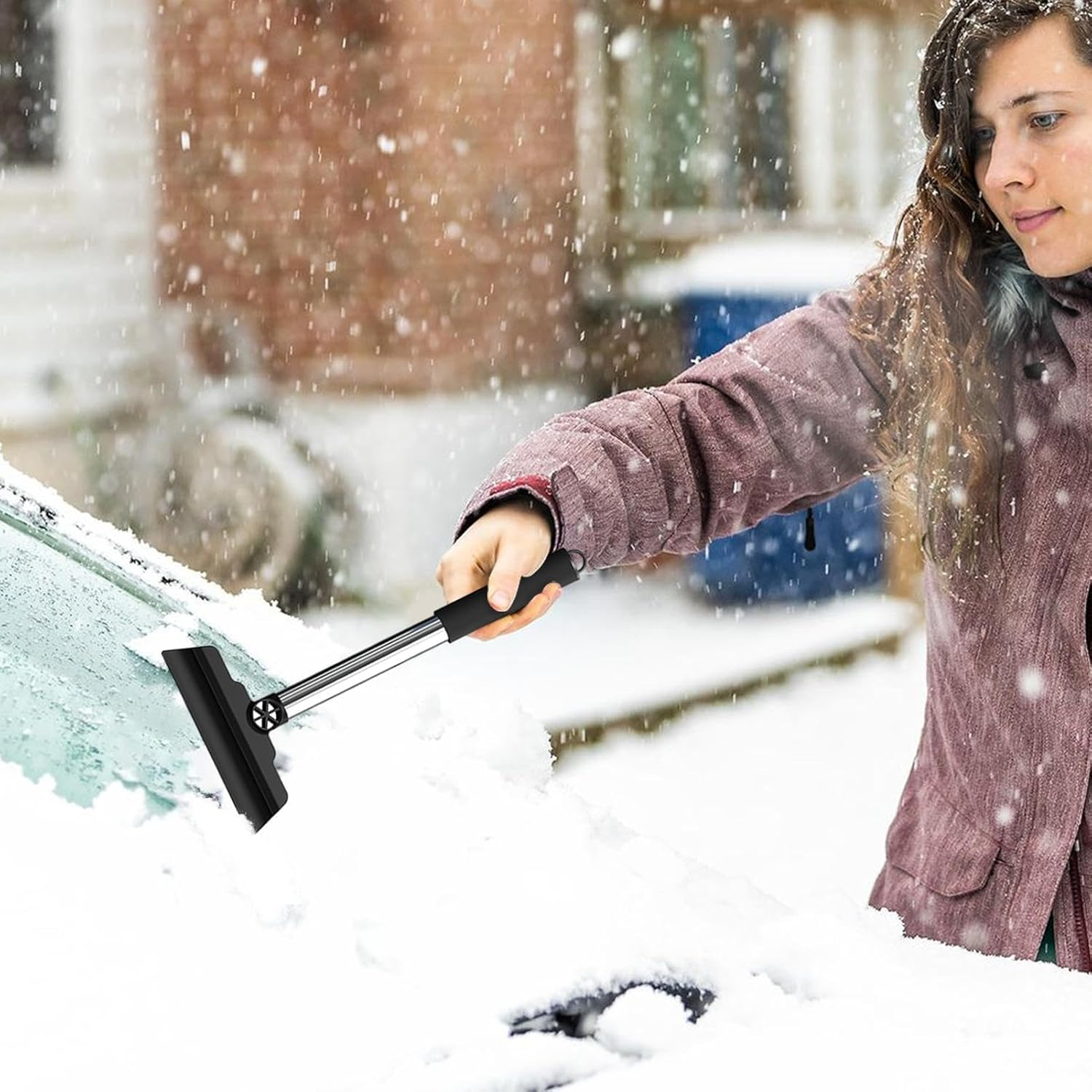 Ice Scraper - 85G Windscreen Scraper | Black Ergonomic Car Snow Scrapers | Portable Frost Removal Tool for Vehicles | Snow Frost Ice Removal Tool, Windshield Scraper for Ice Snow