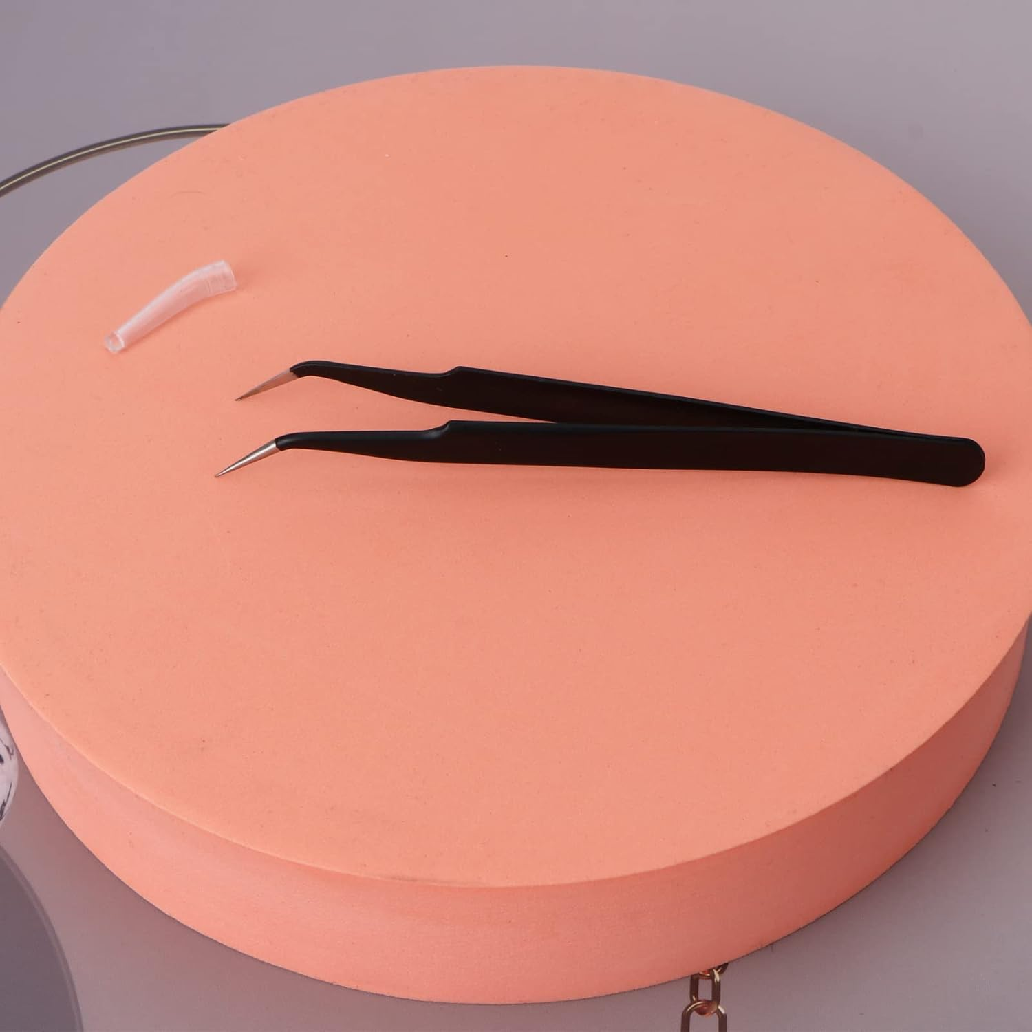 1Pcs Fine Point Tweezers Splinter Tweezer Professional Precision Pointed Tweezer Sharp Precision Needle Nose Tip Anti-Static Stainless Steel Curved Tweezers image number 3