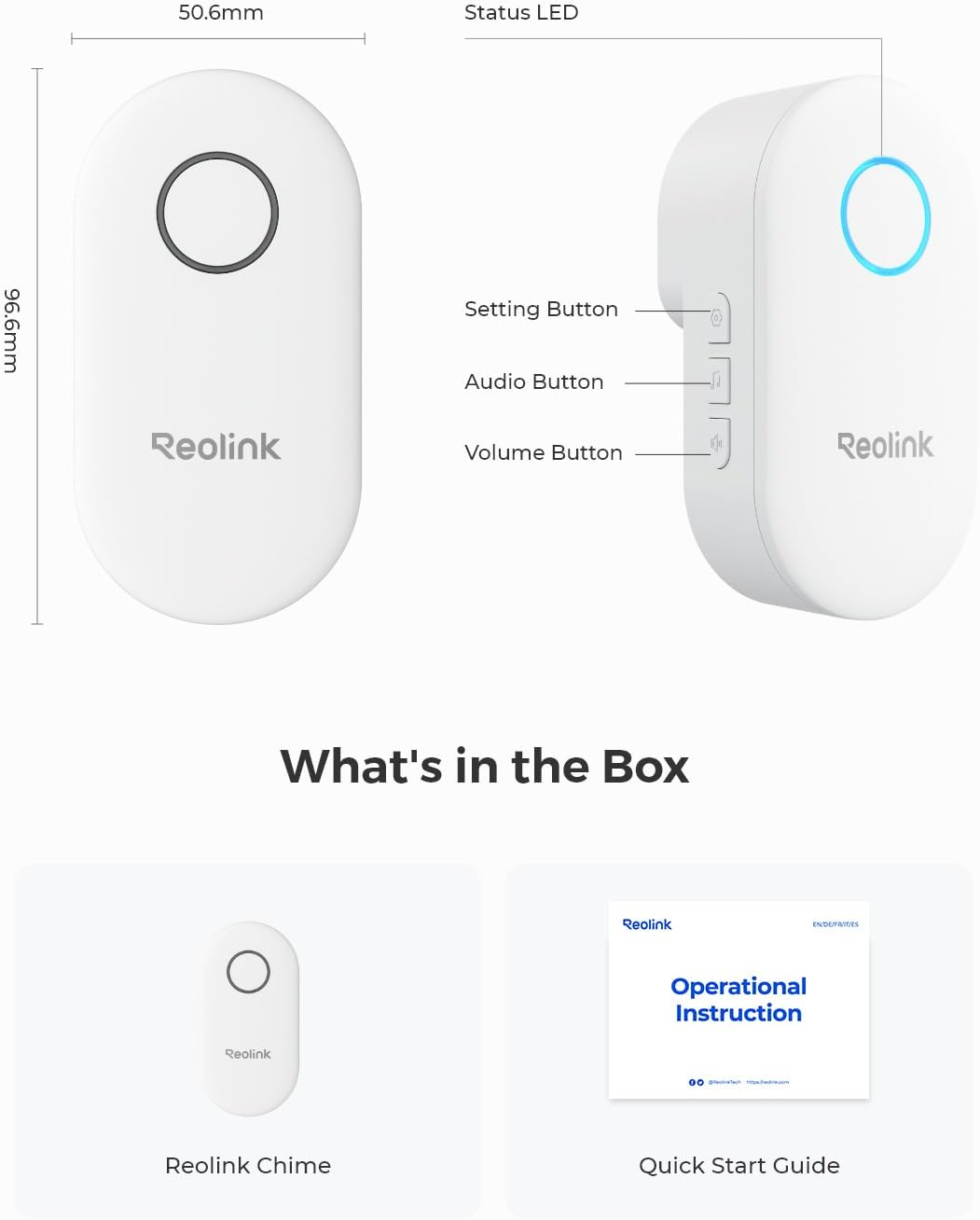 Reolink Digital Chime Only Compatible with Reolink Video Doorbell, Easy Plug & Play, Remote Control via Reolink App, Multiple Ringtone Choices, Reolink Chime image number 5