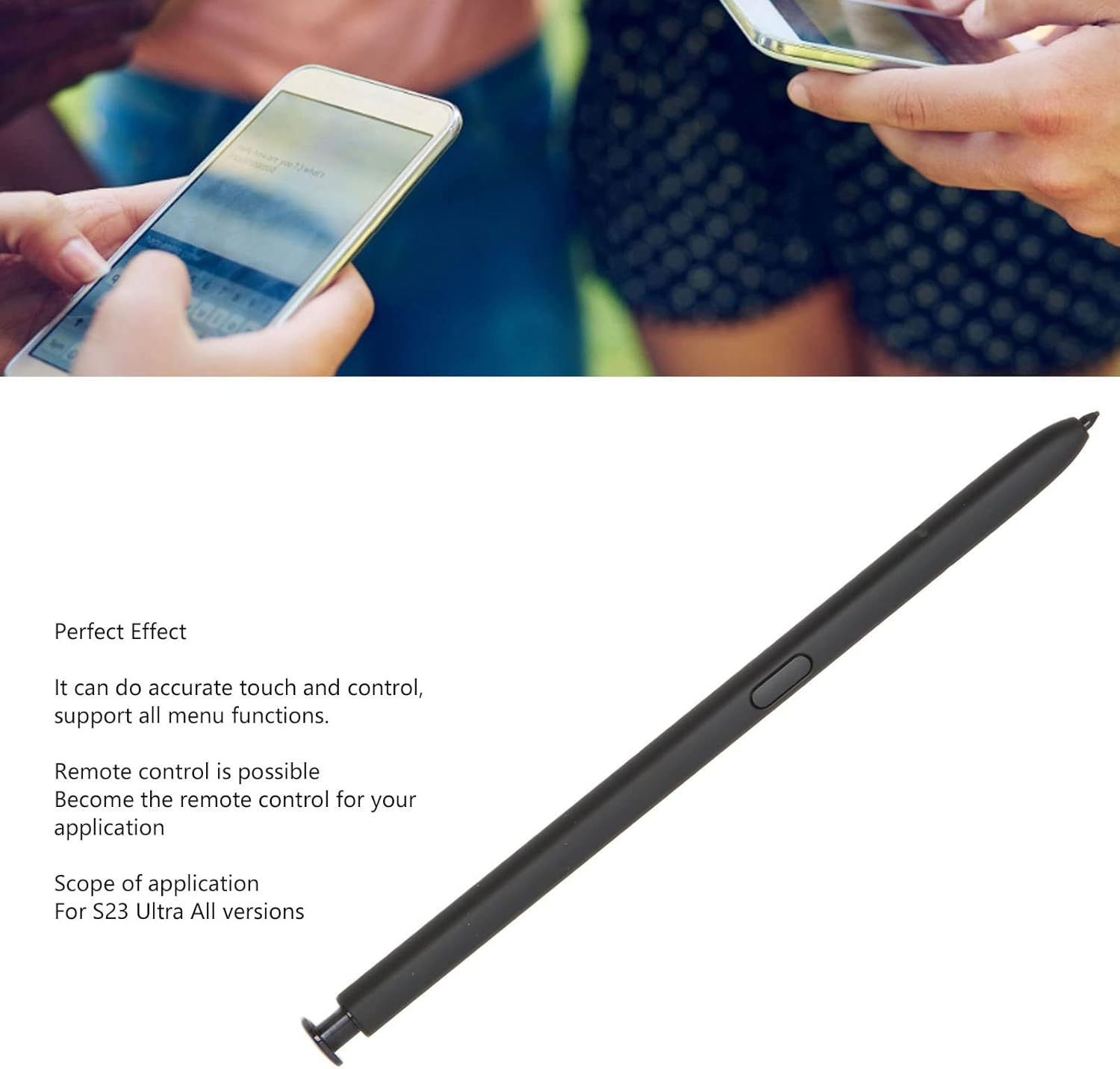 S23 Ultra Spen Replacement for S23 Ultra All Versions Stylus Touch Spen with 5Pcs Tips, Stylus Pen for S23 Ultra All Versions (Black)