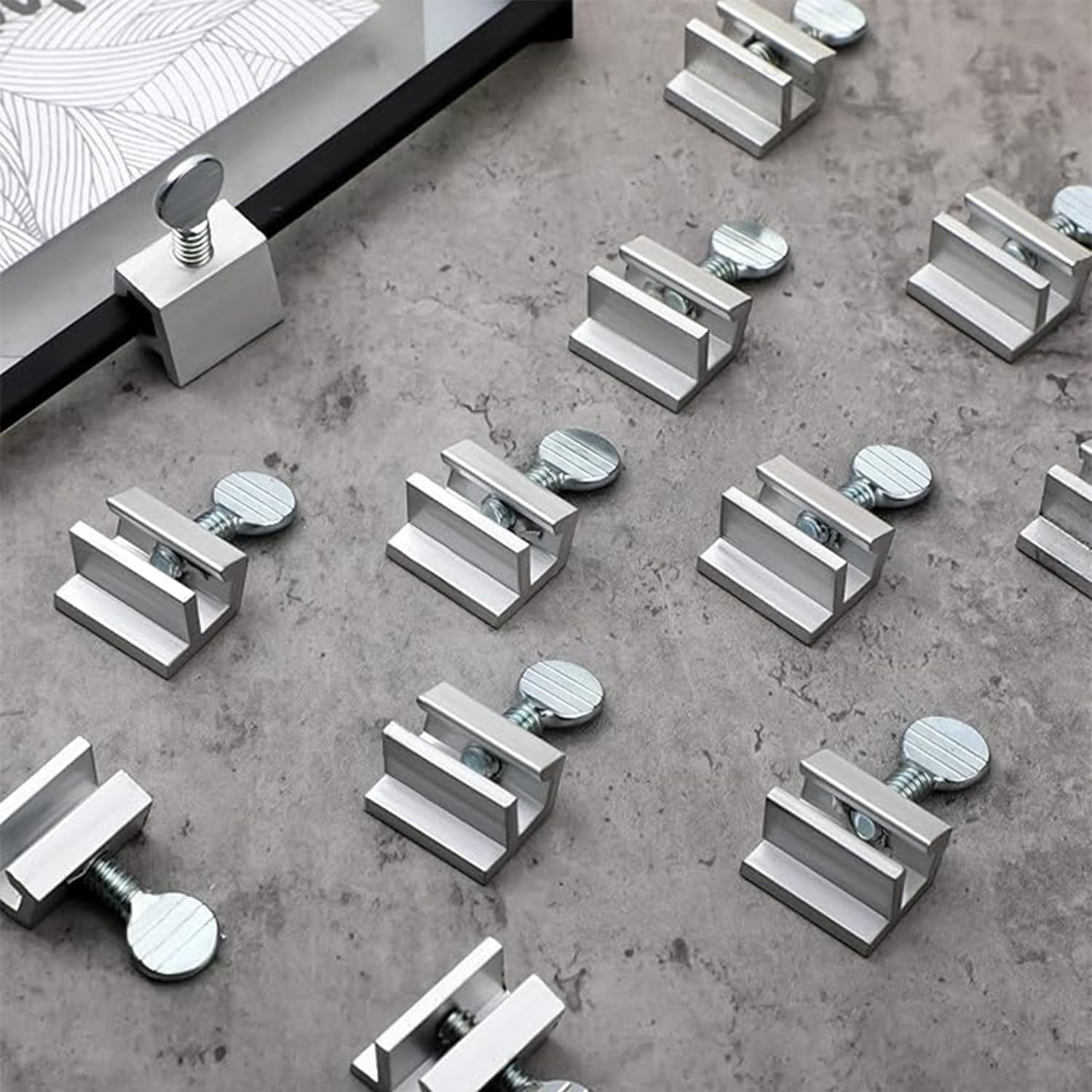 Adjustable Sliding Window Safety Locks 12 PCS No Drilling Required Easy to Install Security Lock for HOM Bedroom Bathroom Windows（Silver image number 1