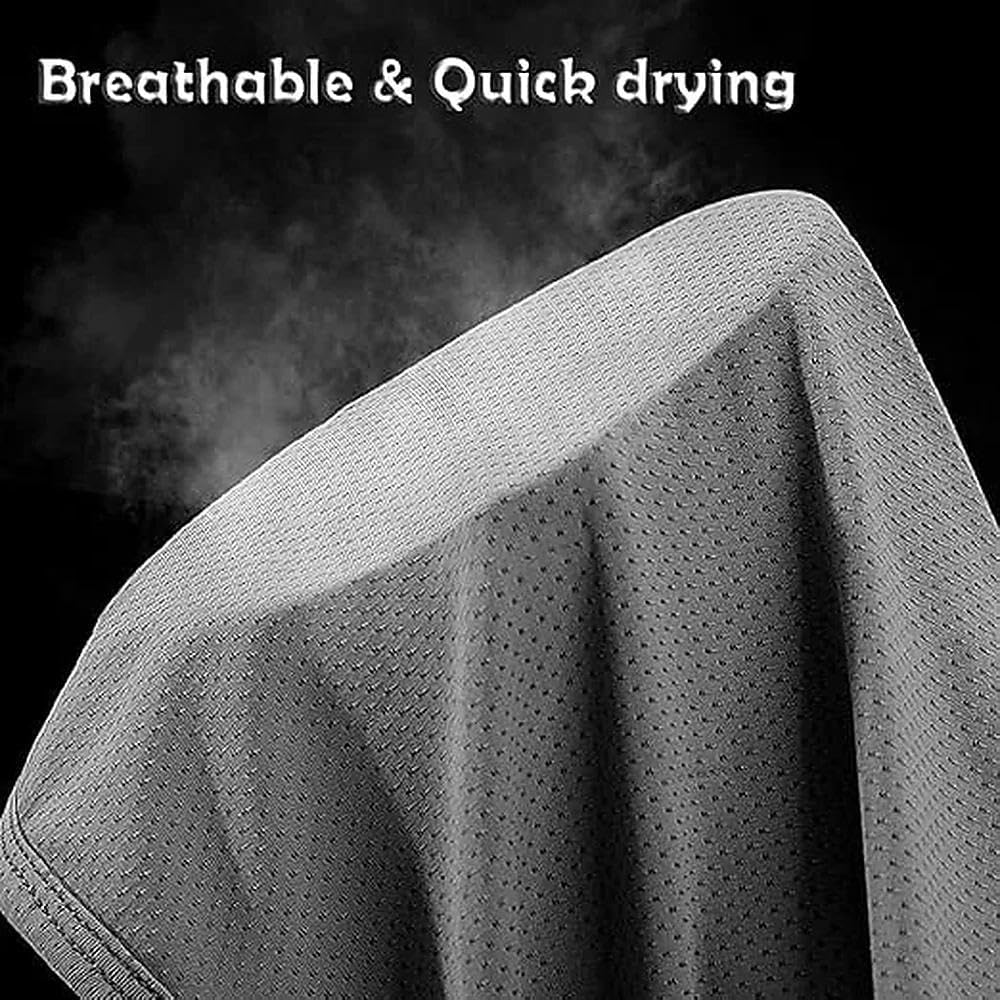Unisex Sun Protection Neck Shade Mesh Cap Drape Elastic Cooling Face Covering Light Grey image number 2