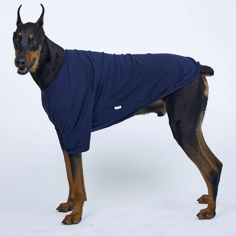Lucky Petter Dog Shirt for Small Dogs Plain T-Shirts Soft Breathable Dog Cotton Shirt Pet Clothes (2X-Large, Navy) image number 3