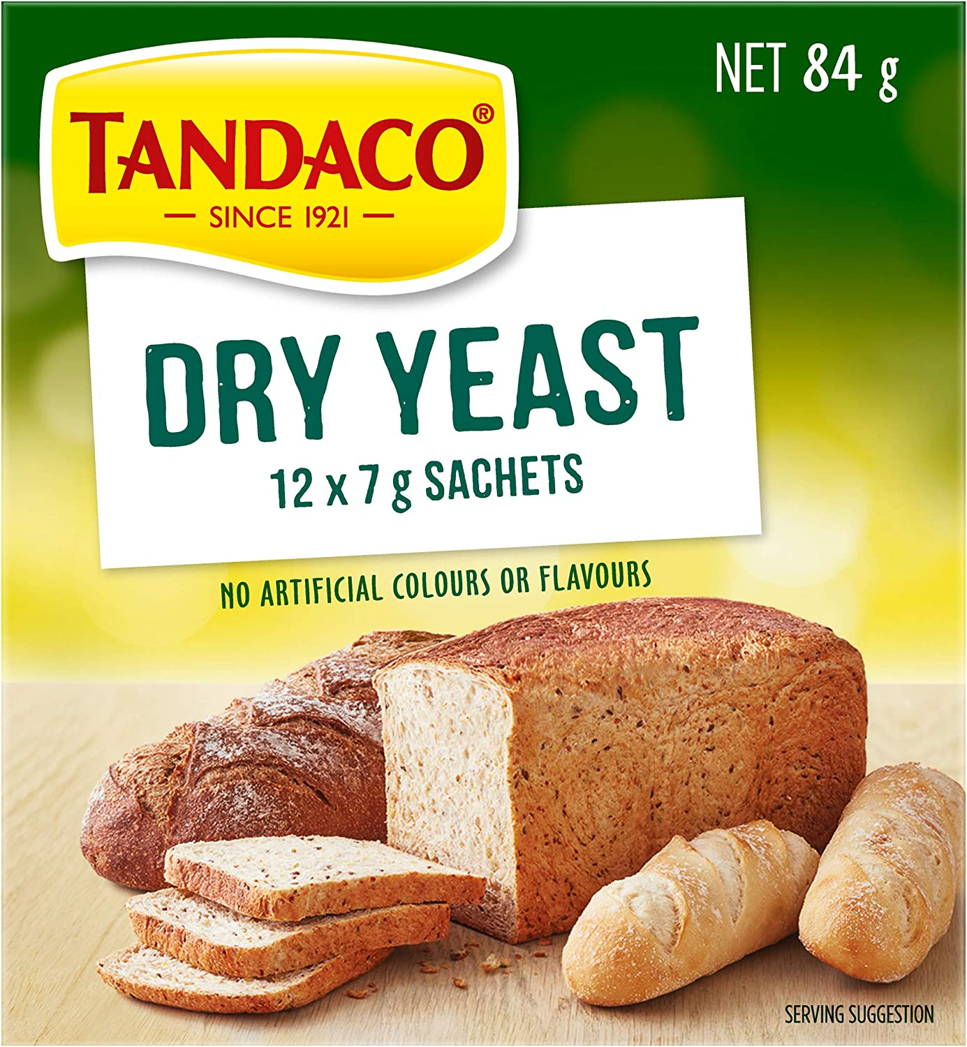 Tandaco Dry Yeast Sachets Cooking Ingredients 7G (Pack of 12)