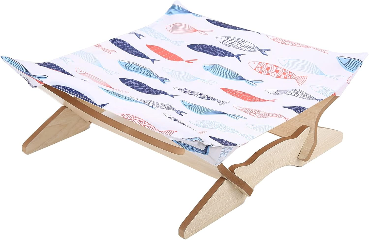 Chic & Comfy Detachable Wooden Cat Hammock,Sturdy and Safe Oxford Fabric Hanging Bed for Felines and Small Canines Ideal for Home and Outdoor Use image number 4